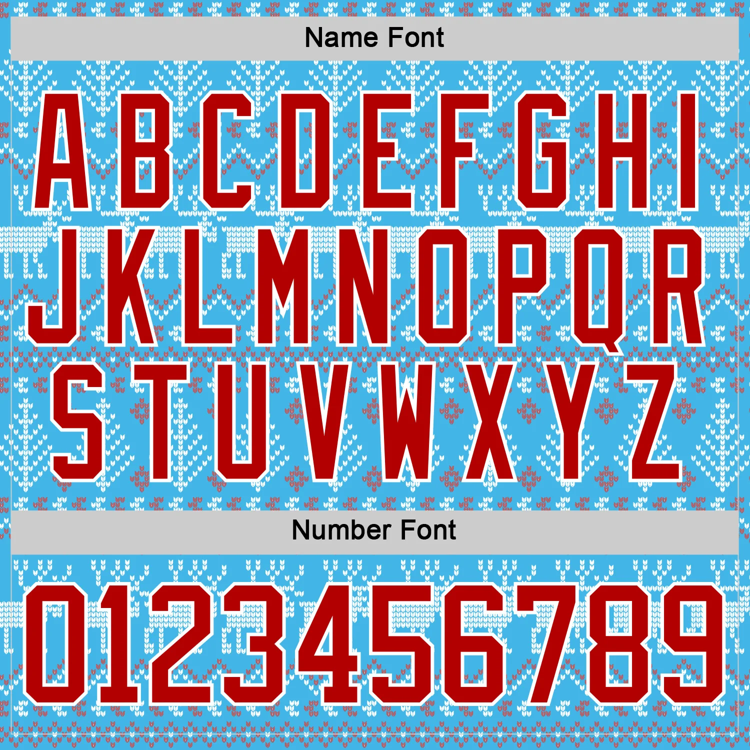 Custom Sky Blue Red-White 3D Christmas Ugly Sweater Hockey Lace Neck Jersey - Image 5