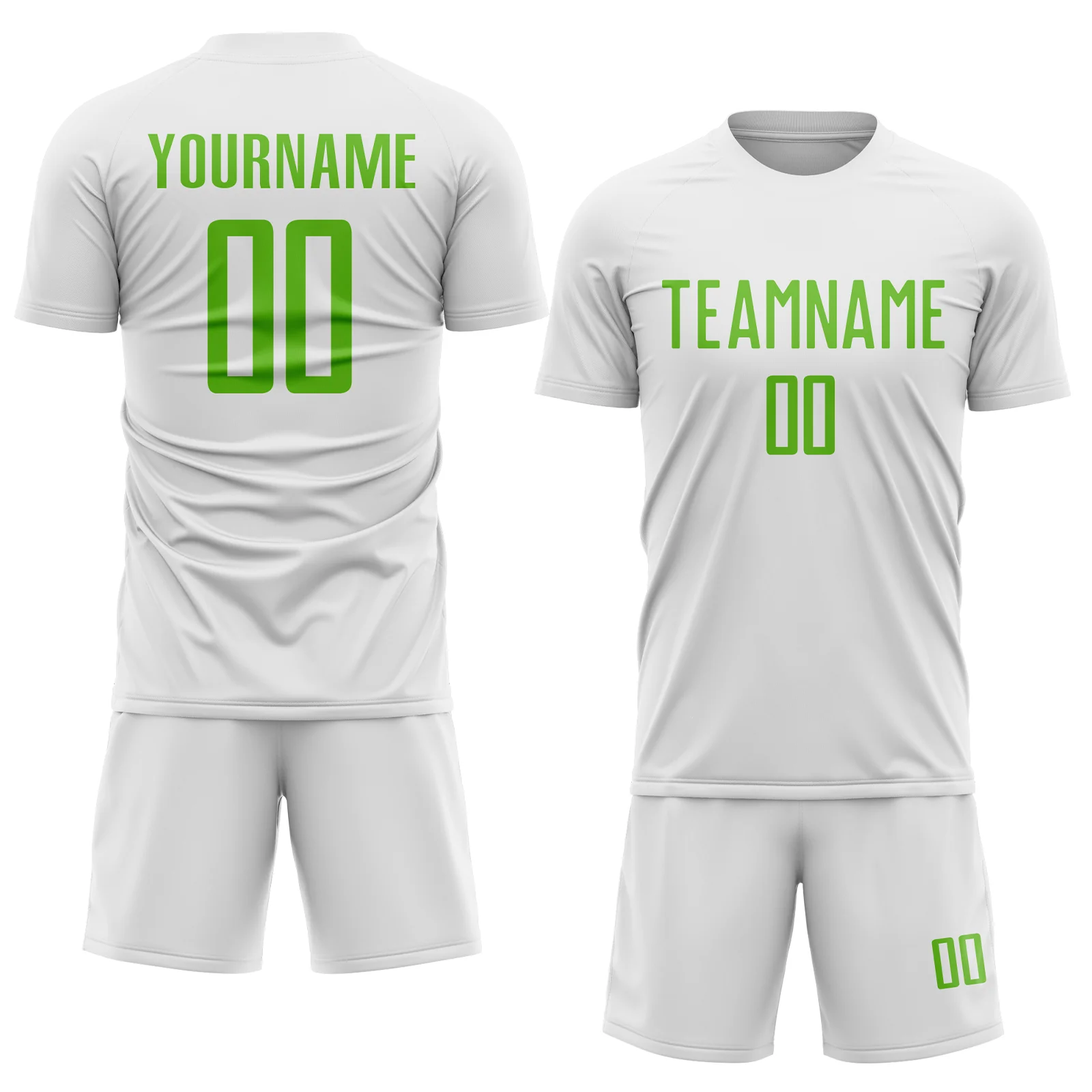 Custom White Aurora Green Sublimation Soccer Uniform Jersey - Image 2