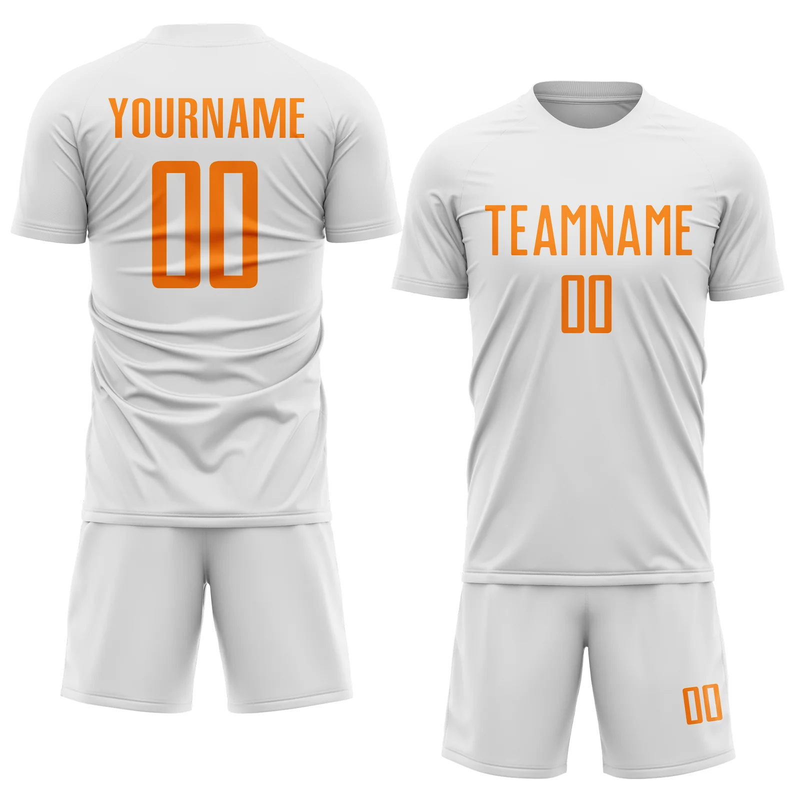 Custom White Bay Orange Sublimation Soccer Uniform Jersey - Image 2