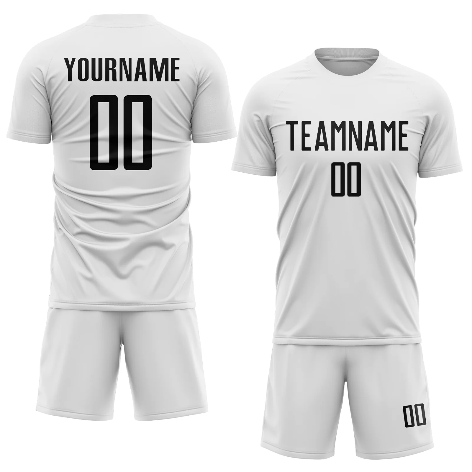 Custom White Black Sublimation Soccer Uniform Jersey - Image 2