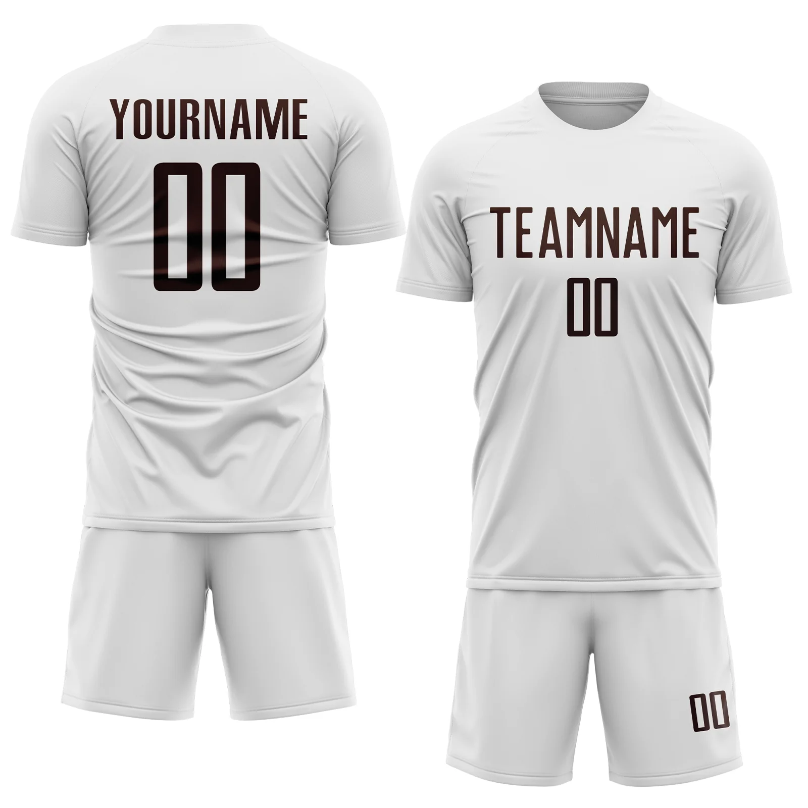 Custom White Brown Sublimation Soccer Uniform Jersey - Image 2