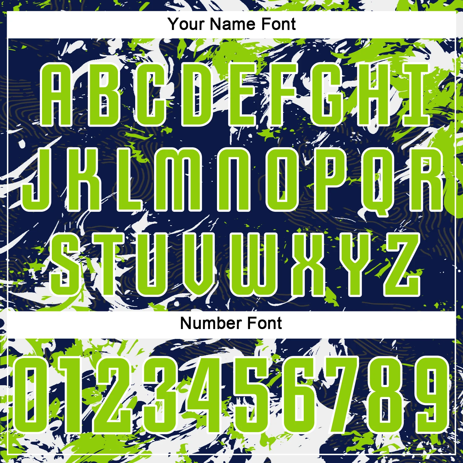 Custom Navy Neon Green-White Fluid Art Splash Sublimation Soccer Uniform Jersey - Image 6