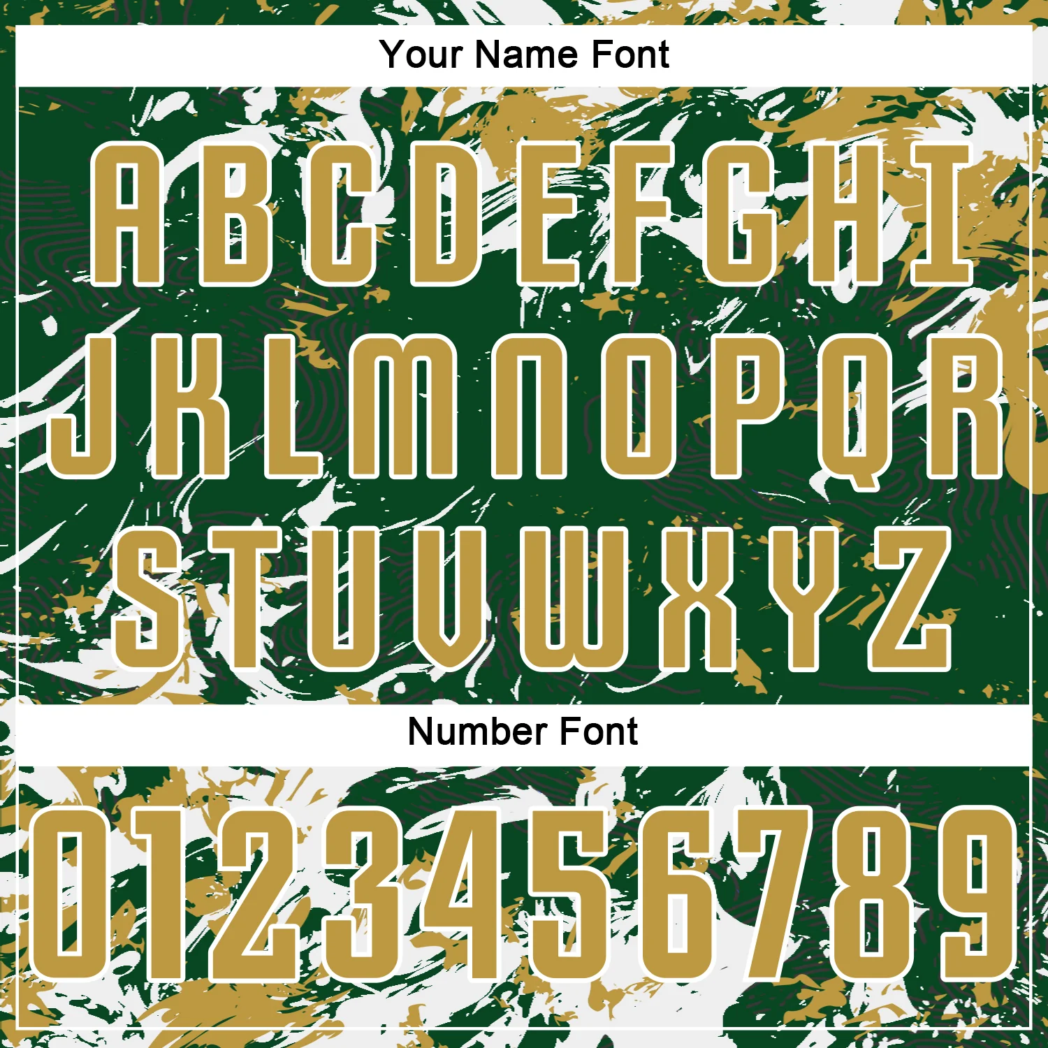 Custom Green Old Gold-White Fluid Art Splash Sublimation Soccer Uniform Jersey - Image 6