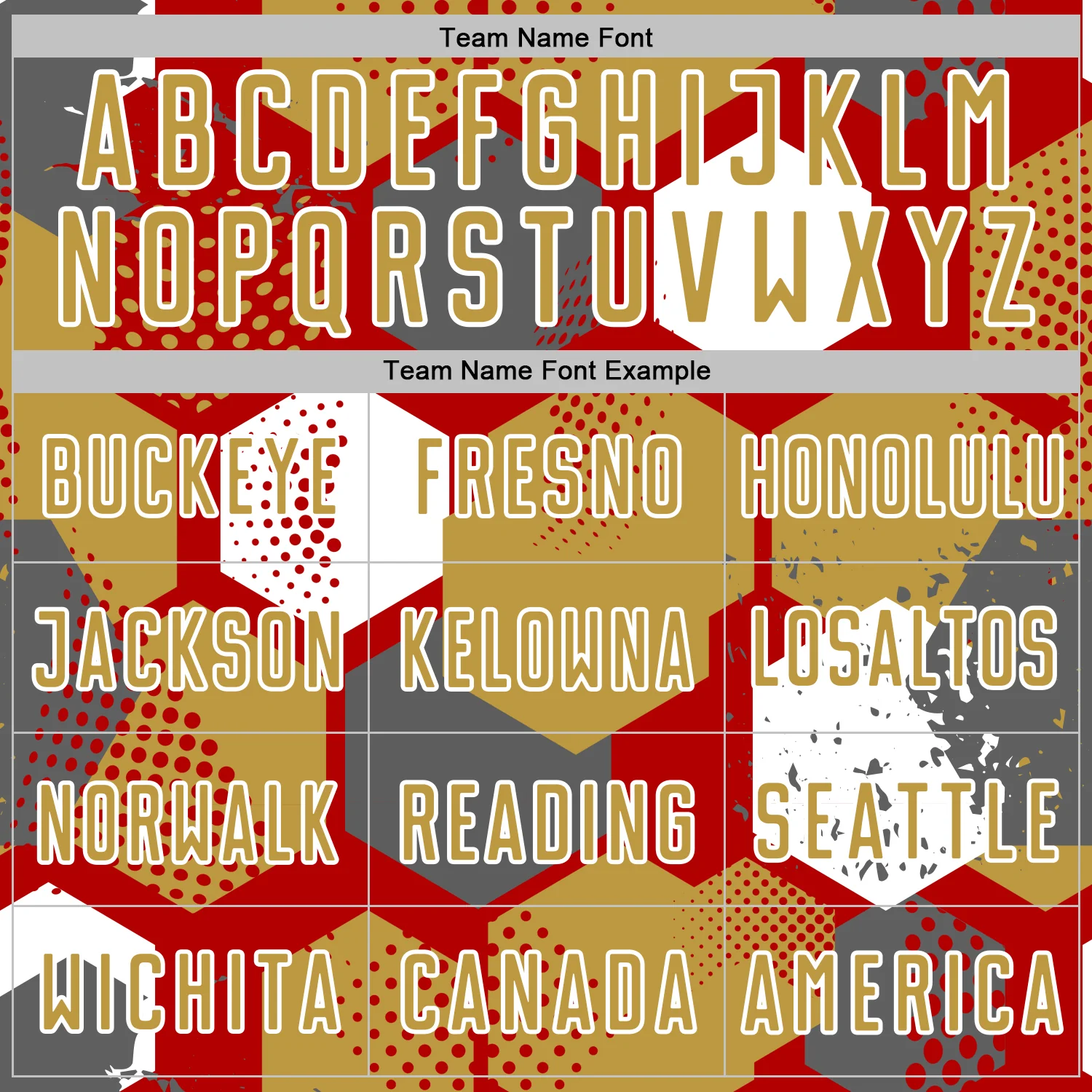 Custom Red Old Gold-White Geometric Shape Sublimation Soccer Uniform Jersey - Image 5