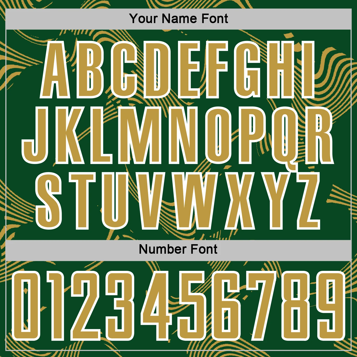 Custom Green Old Gold-White Curve Lines Sports Sublimation Soccer Uniform Jersey - Image 6