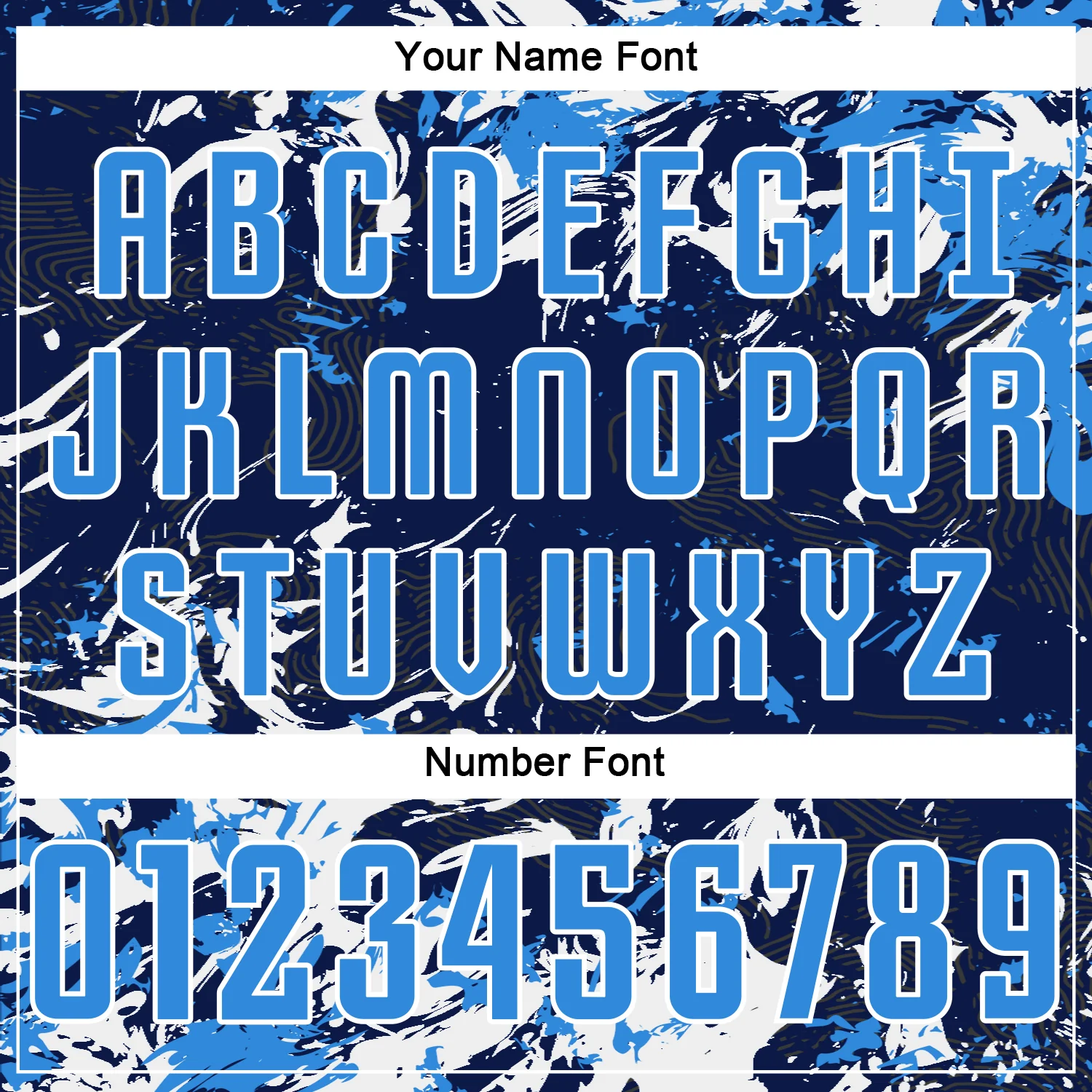 Custom Navy Powder Blue-White Fluid Art Splash Sublimation Soccer Uniform Jersey - Image 6