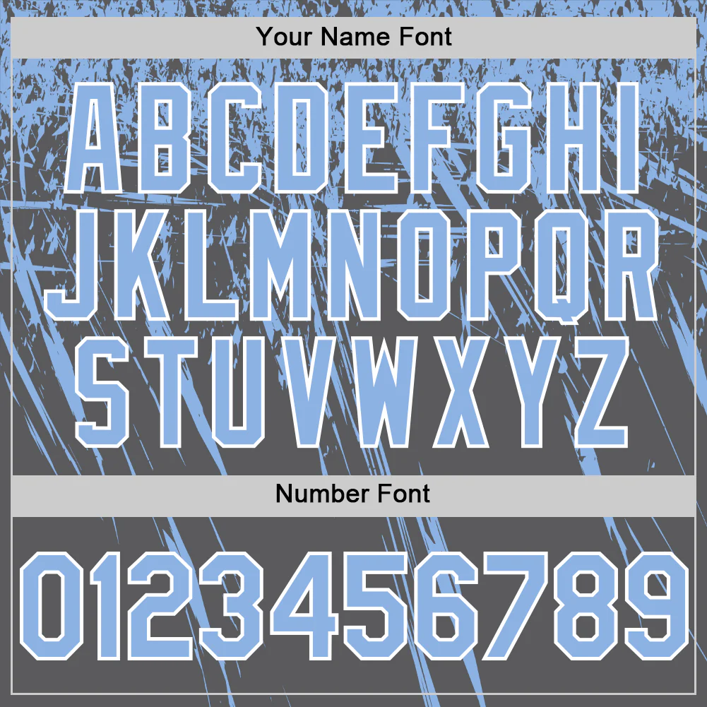 Custom Steel Gray Light Blue-White Distressed Scratch Brush Stroke Authentic Baseball Jersey - Image 5