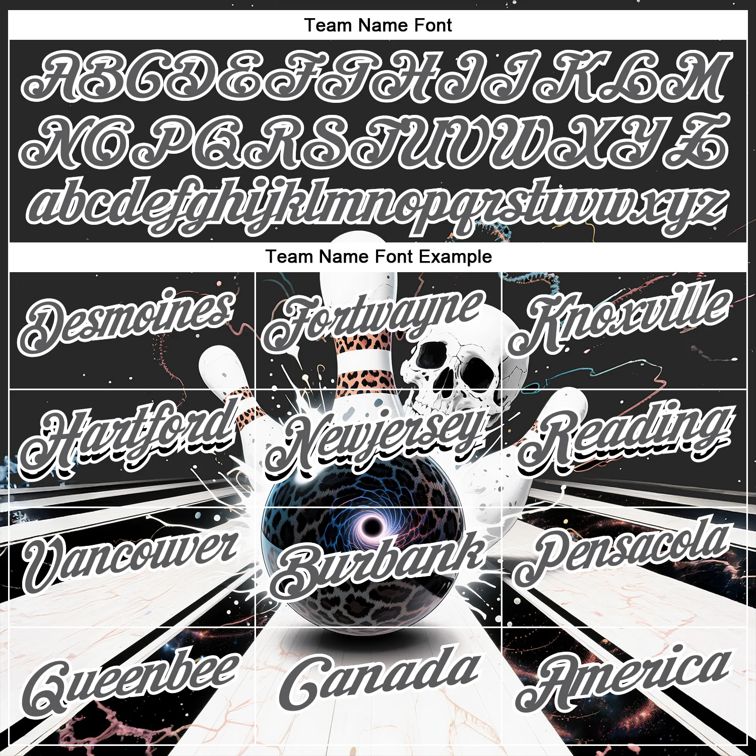 Custom Steel Gray White 3D Galaxy Leopard Print Skull Bowling Performance Polo Shirt - Image 4