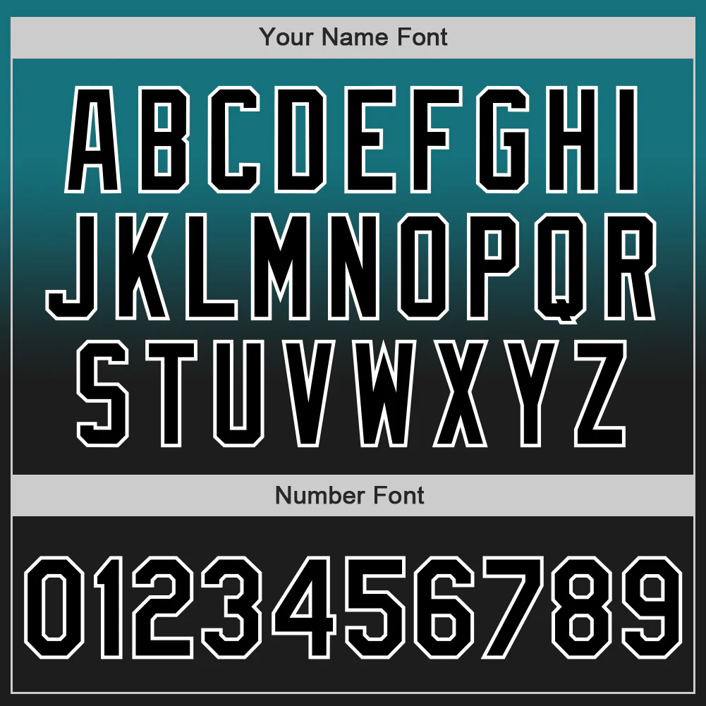 Custom Teal Black-White Authentic Fade Fashion Baseball Jersey - Image 5