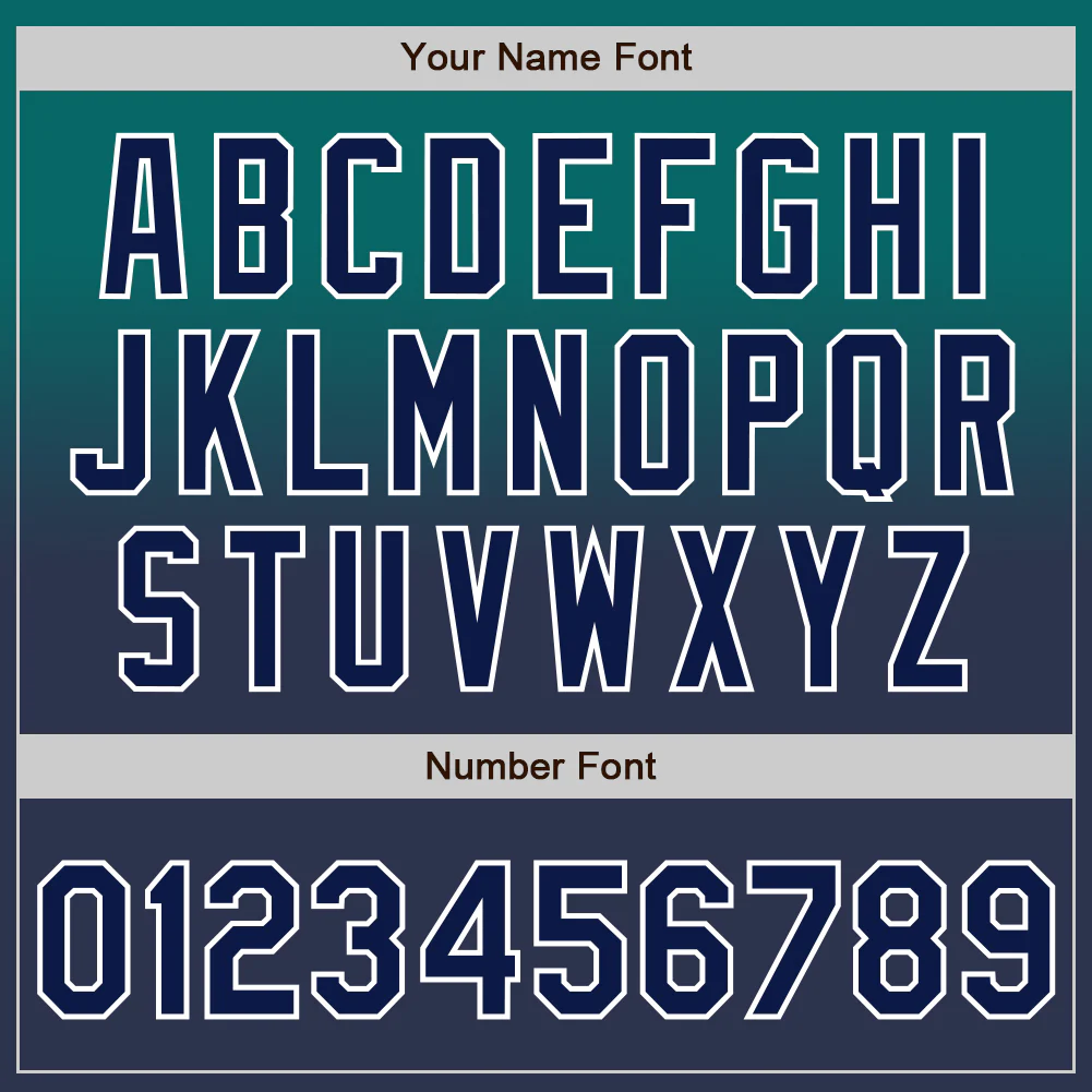 Custom Teal Navy-White Authentic Fade Fashion Baseball Jersey - Image 5
