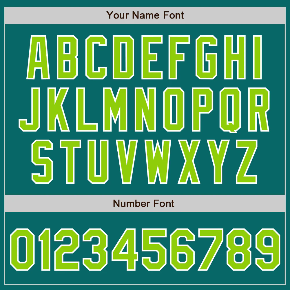 Custom Teal Neon Green-White Authentic Baseball Jersey - Image 8