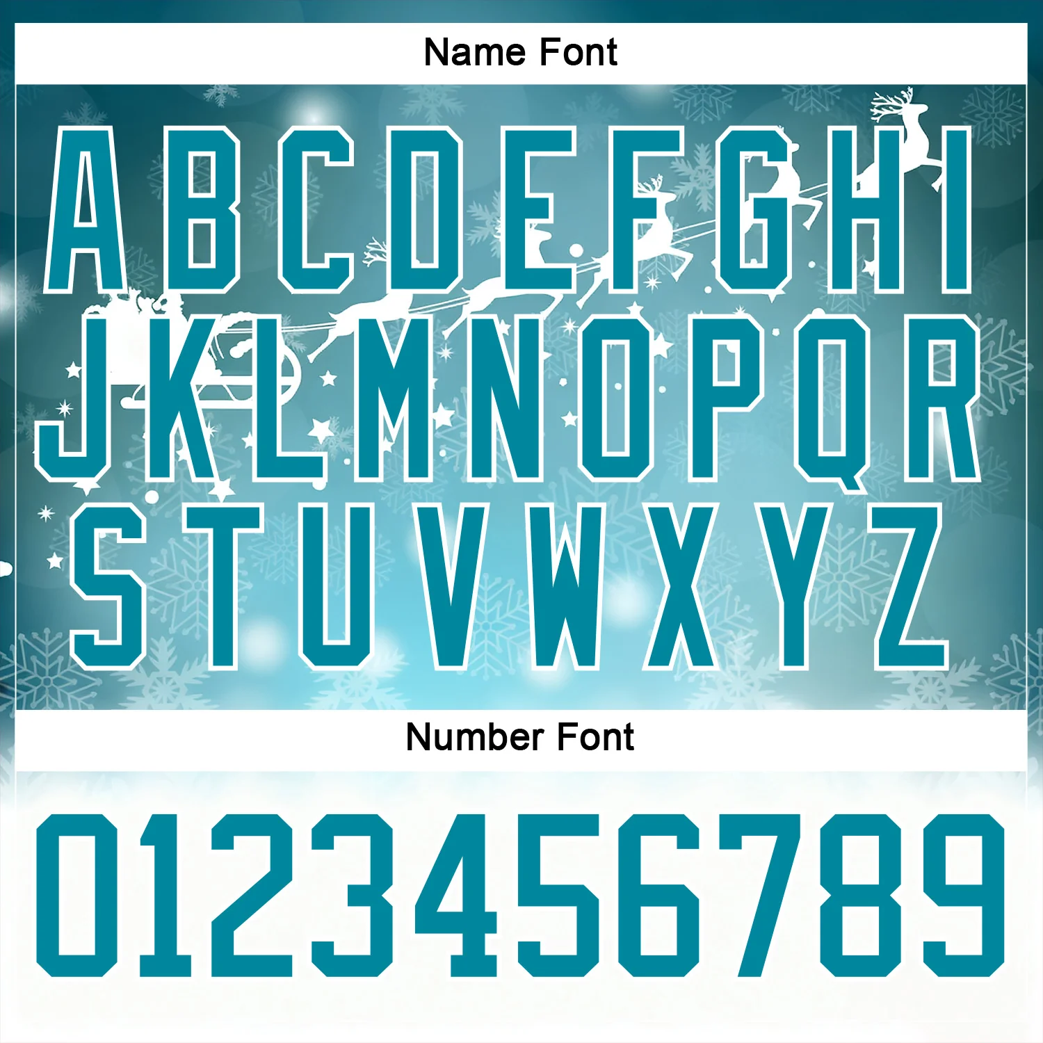 Custom Teal Teal-White 3D Christmas Reindeer Hockey Lace Neck Jersey - Image 5