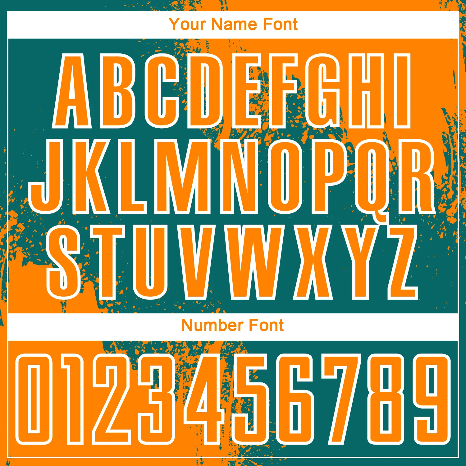 Custom Teal Bay Orange-White Abstract Brush Stroke Sports Sublimation Soccer Uniform Jersey - Image 6