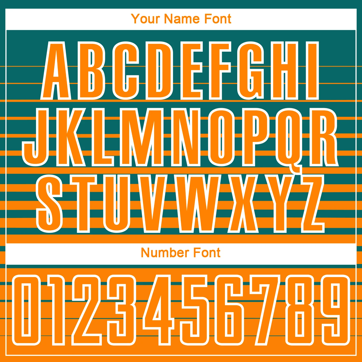 Custom Teal Bay Orange-White Gradient Pinstripe Sublimation Soccer Uniform Jersey - Image 6