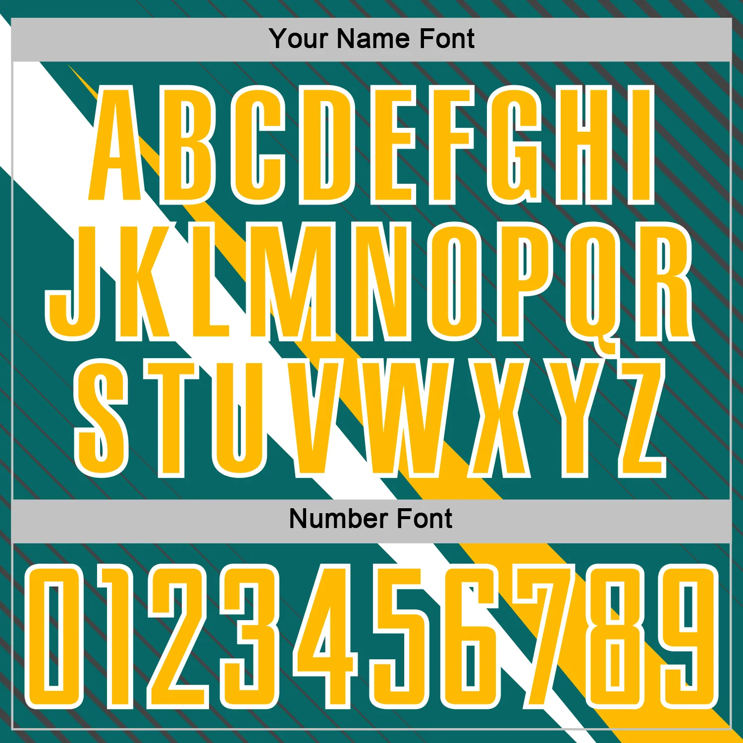 Custom Teal Gold-White Diagonal Stripes Sports Sublimation Soccer Uniform Jersey - Image 6