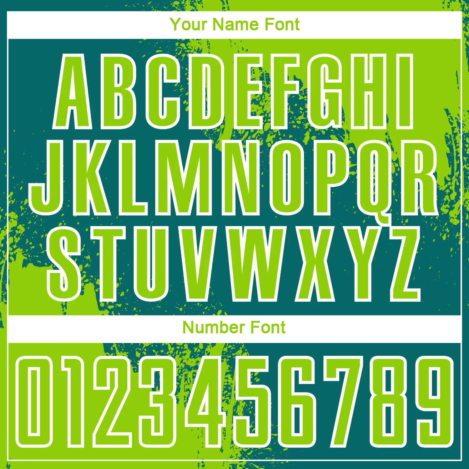 Custom Teal Neon Green-White Abstract Brush Stroke Sports Sublimation Soccer Uniform Jersey - Image 6