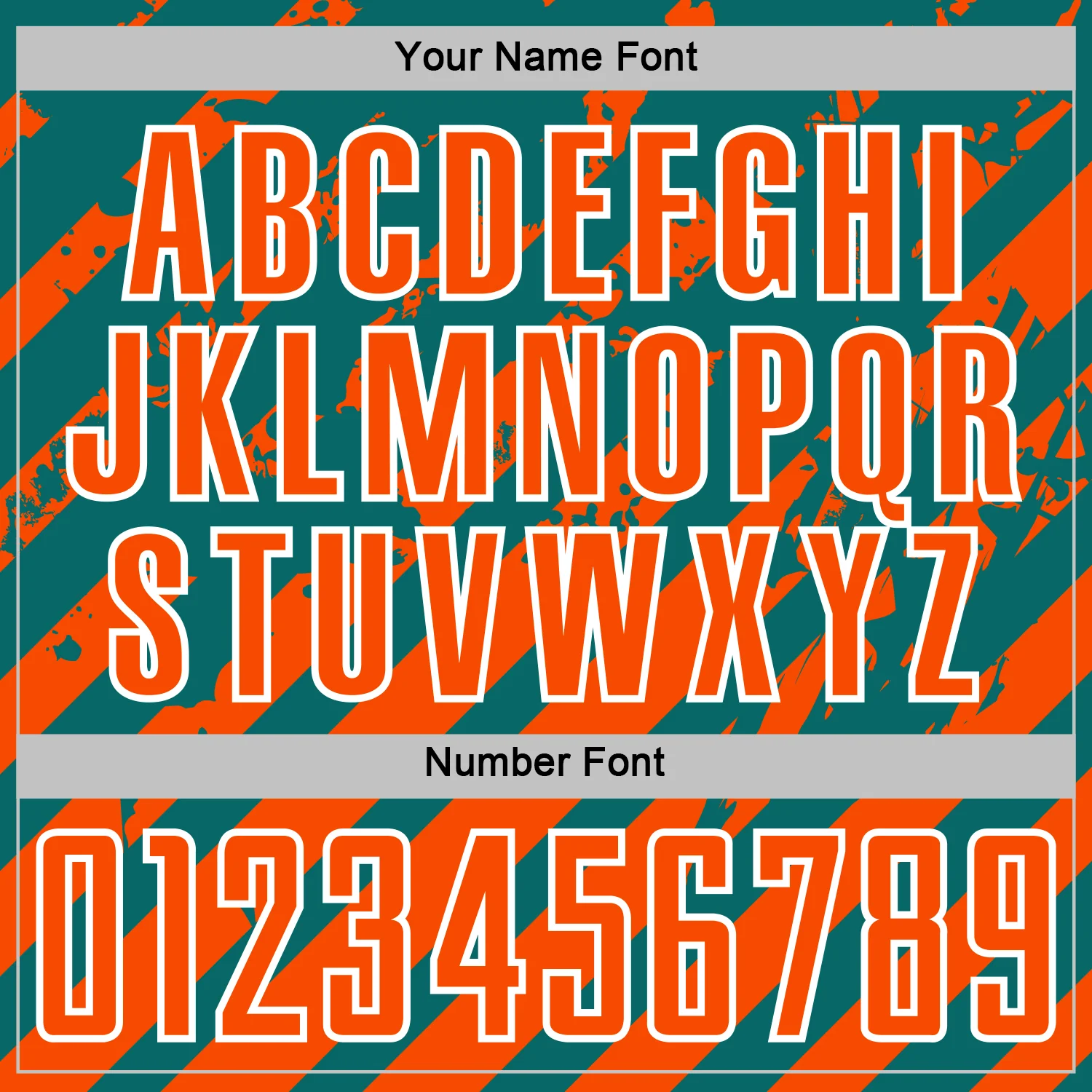 Custom Teal Orange-White Distressed Diagonal Stripe Pattern Sports Sublimation Soccer Uniform Jersey - Image 6