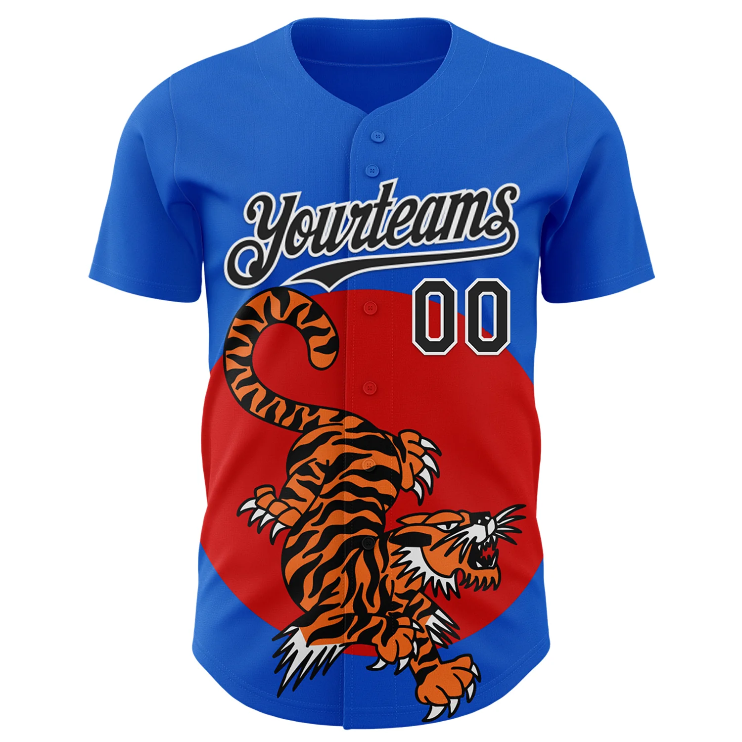 Custom Thunder Blue Black-White 3D Alexandra Ramirez Tigers Print Street Art Authentic Baseball Jersey - Image 2