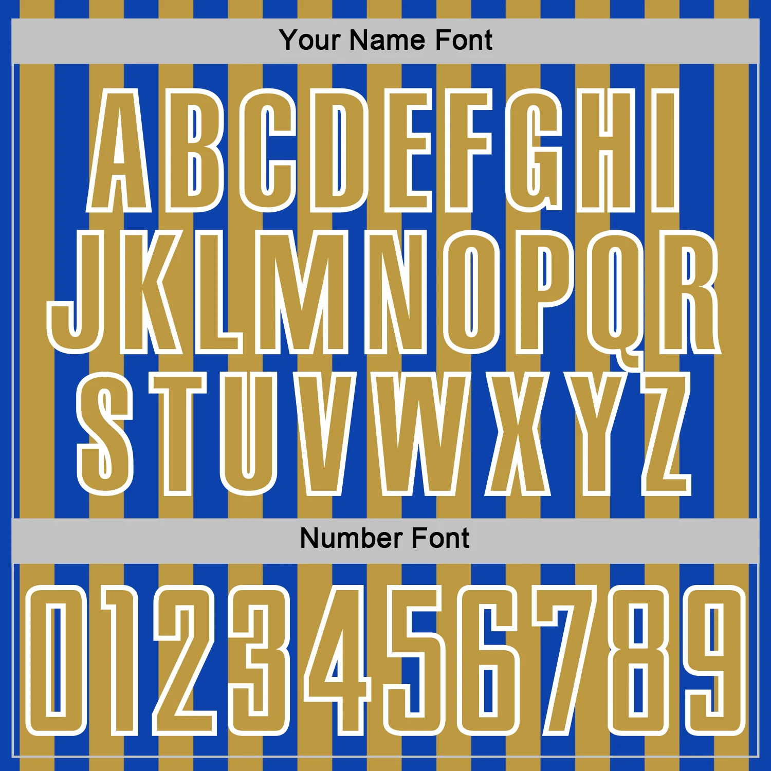 Custom Thunder Blue Old Gold-White Stripe Sports Sublimation Soccer Uniform Jersey - Image 6