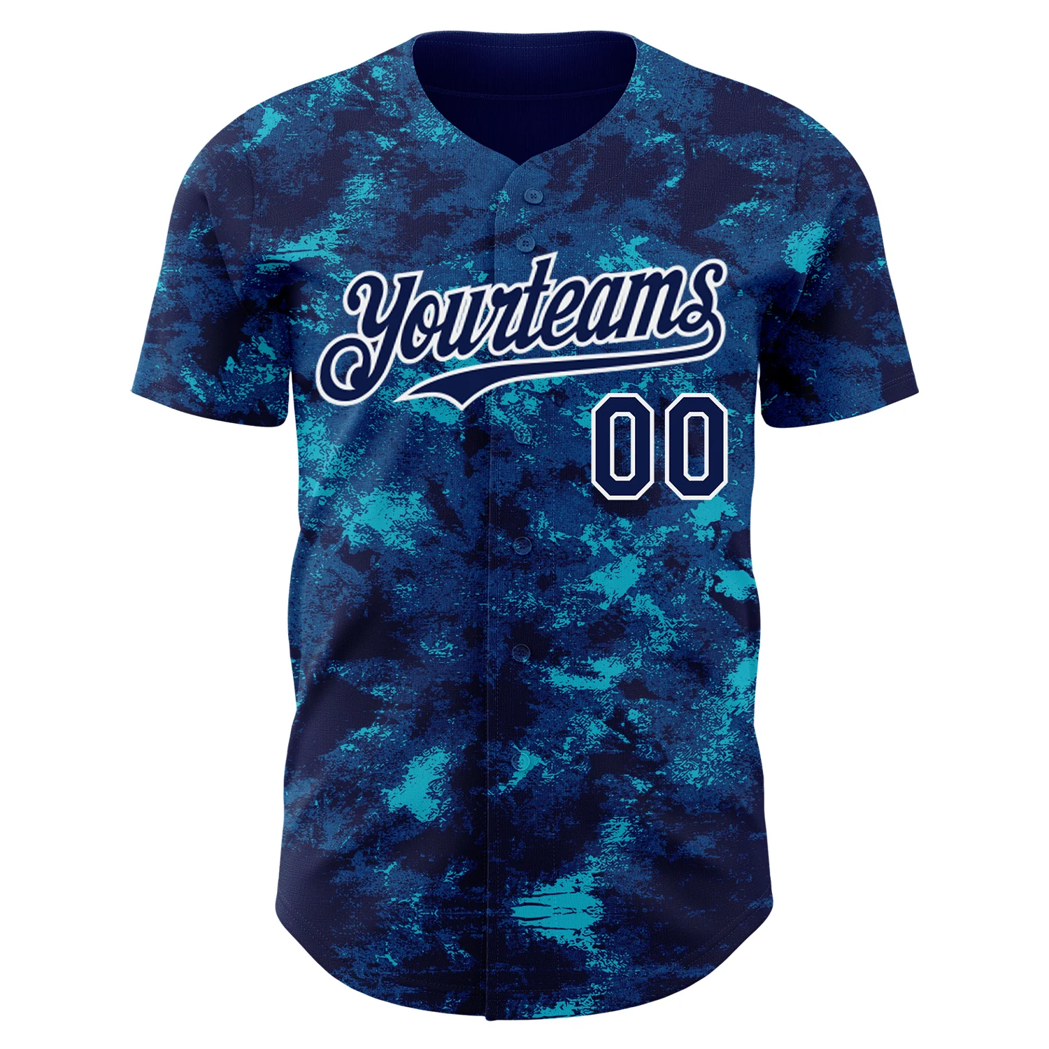Custom Tie Dye Navy-White Authentic Baseball Jersey - Image 2