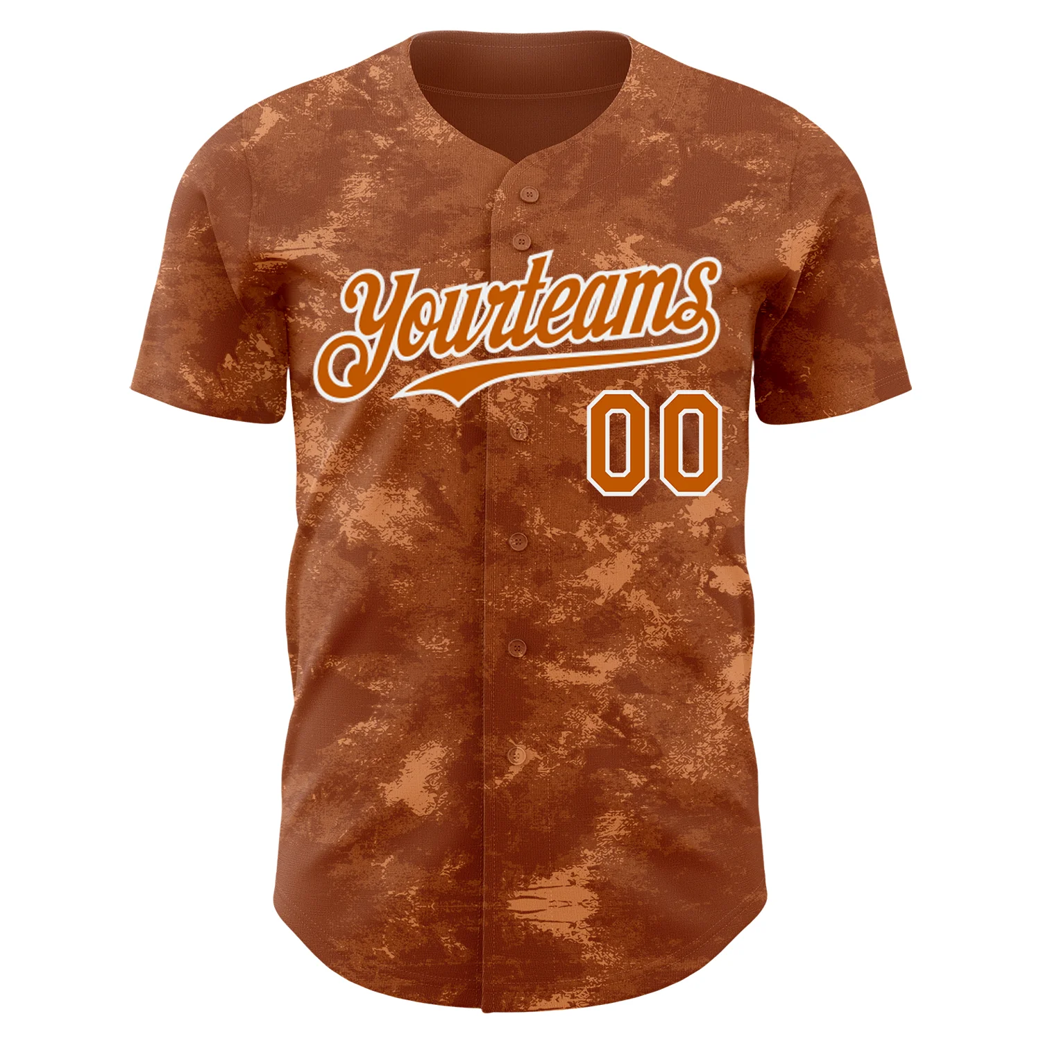 Custom Tie Dye Texas Orange-White Authentic Baseball Jersey - Image 2