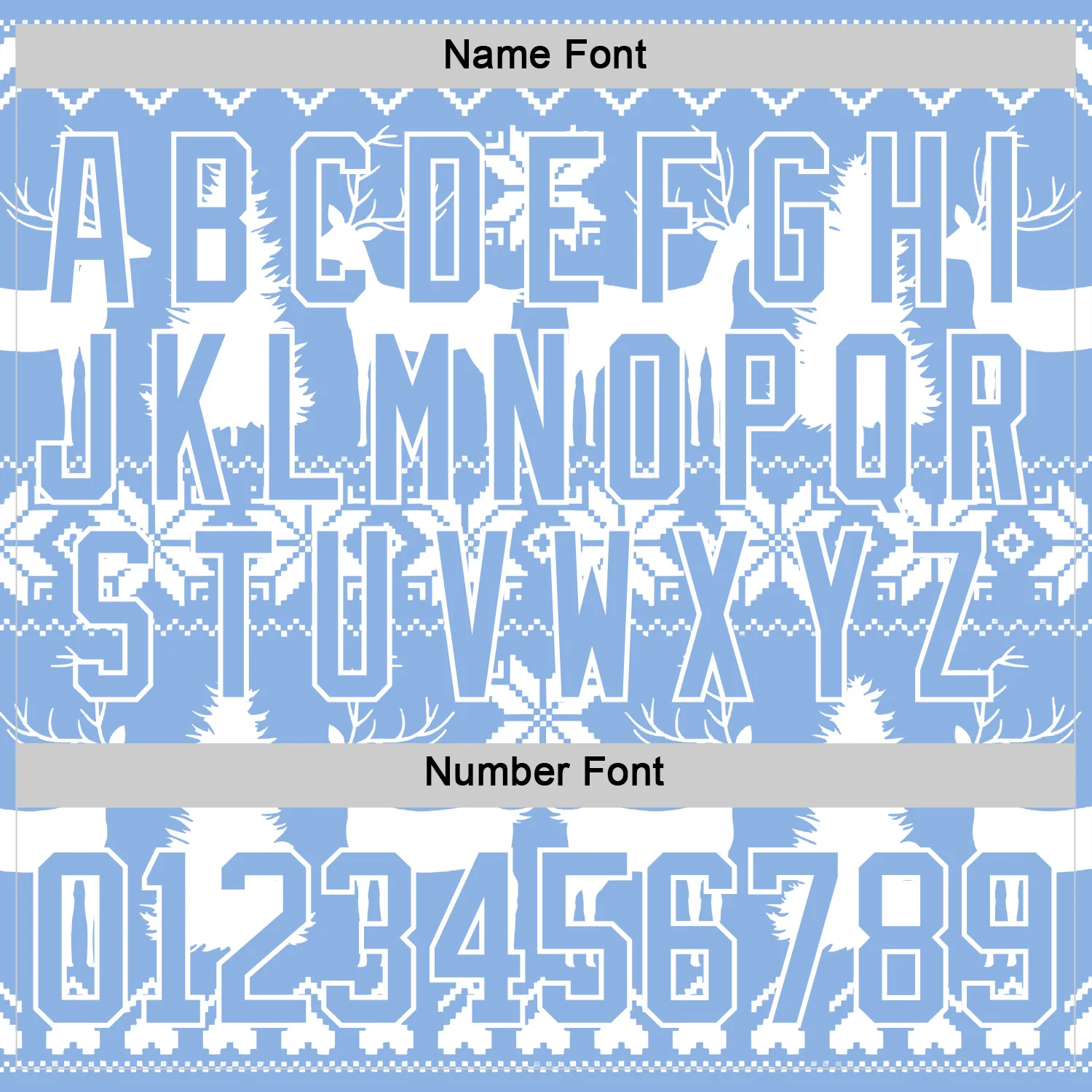 Custom White Light Blue-White 3D Christmas Ugly Sweater Hockey Lace Neck Jersey - Image 5