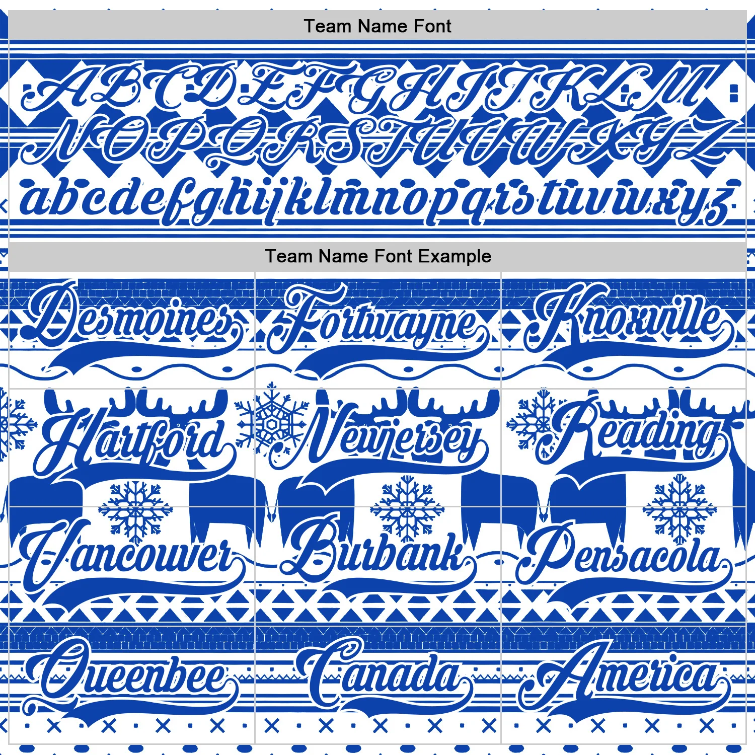 Custom White Thunder Blue-White 3D Christmas Ugly Sweater Hockey Lace Neck Jersey - Image 4