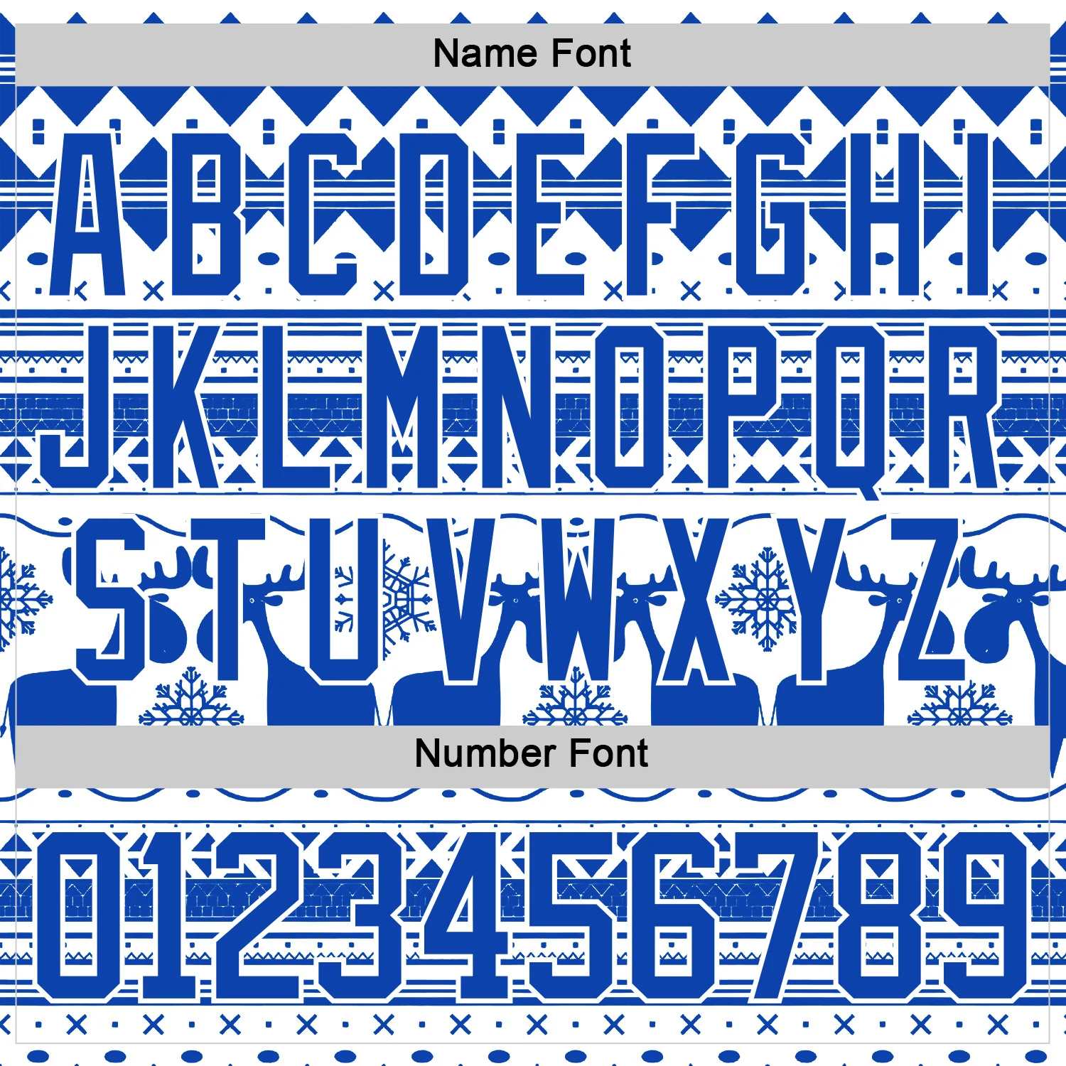 Custom White Thunder Blue-White 3D Christmas Ugly Sweater Hockey Lace Neck Jersey - Image 5
