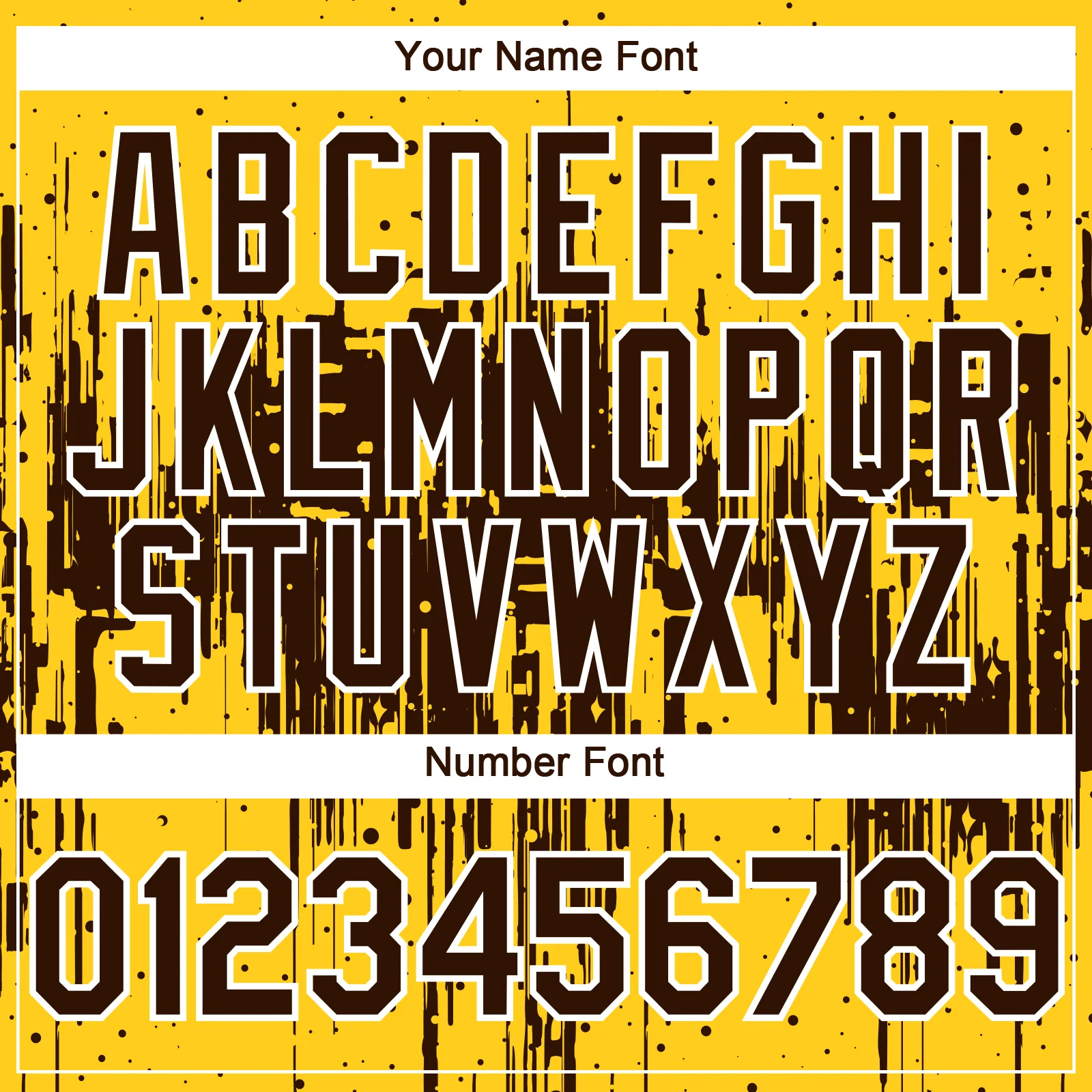 Custom Yellow Brown-White Dripping Splatter Paint Authentic Baseball Jersey - Image 5
