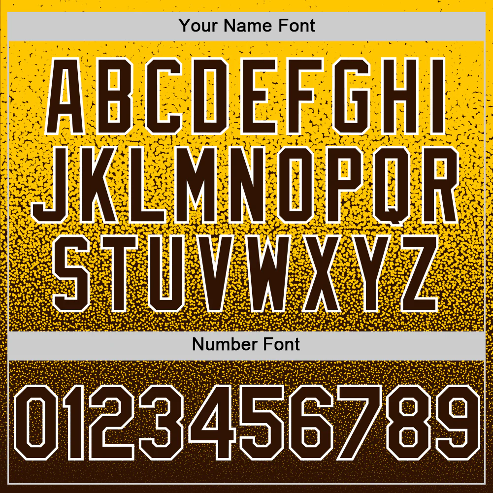 Custom Yellow Brown-White Fade Fashion Speckle Authentic Baseball Jersey - Image 5
