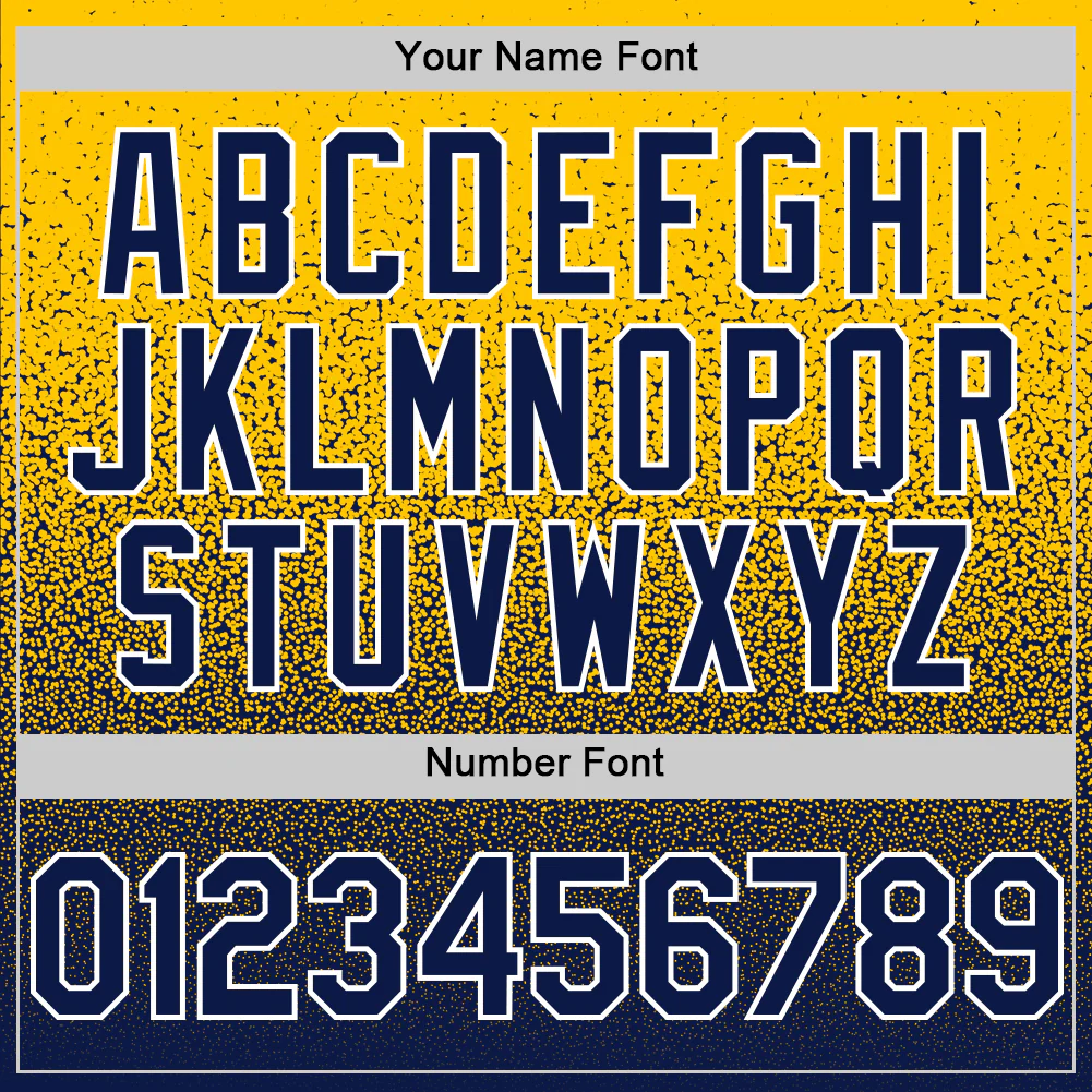 Custom Yellow Navy-White Fade Fashion Speckle Authentic Baseball Jersey - Image 5