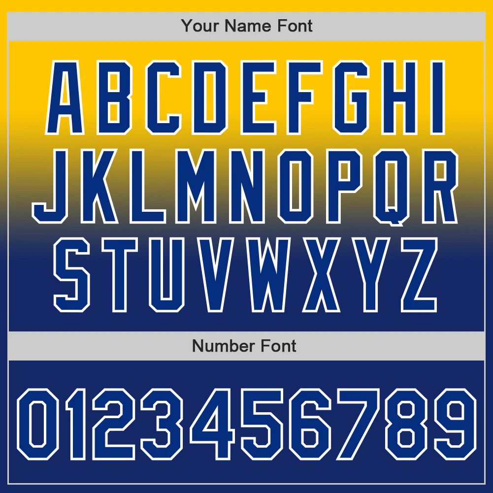 Custom Yellow Royal-White Authentic Fade Fashion Baseball Jersey - Image 5