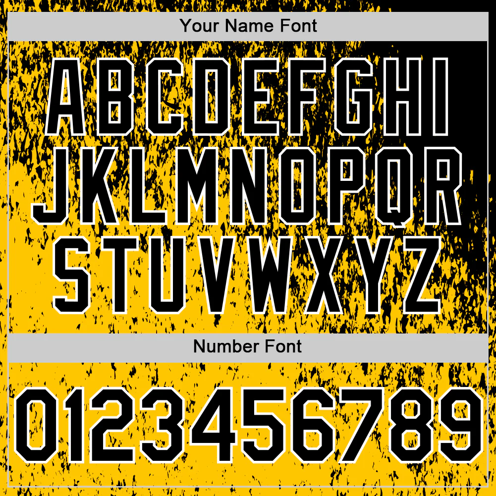 Custom Black Yellow-White Abstract Fragment Splatter Authentic Baseball Jersey - Image 5