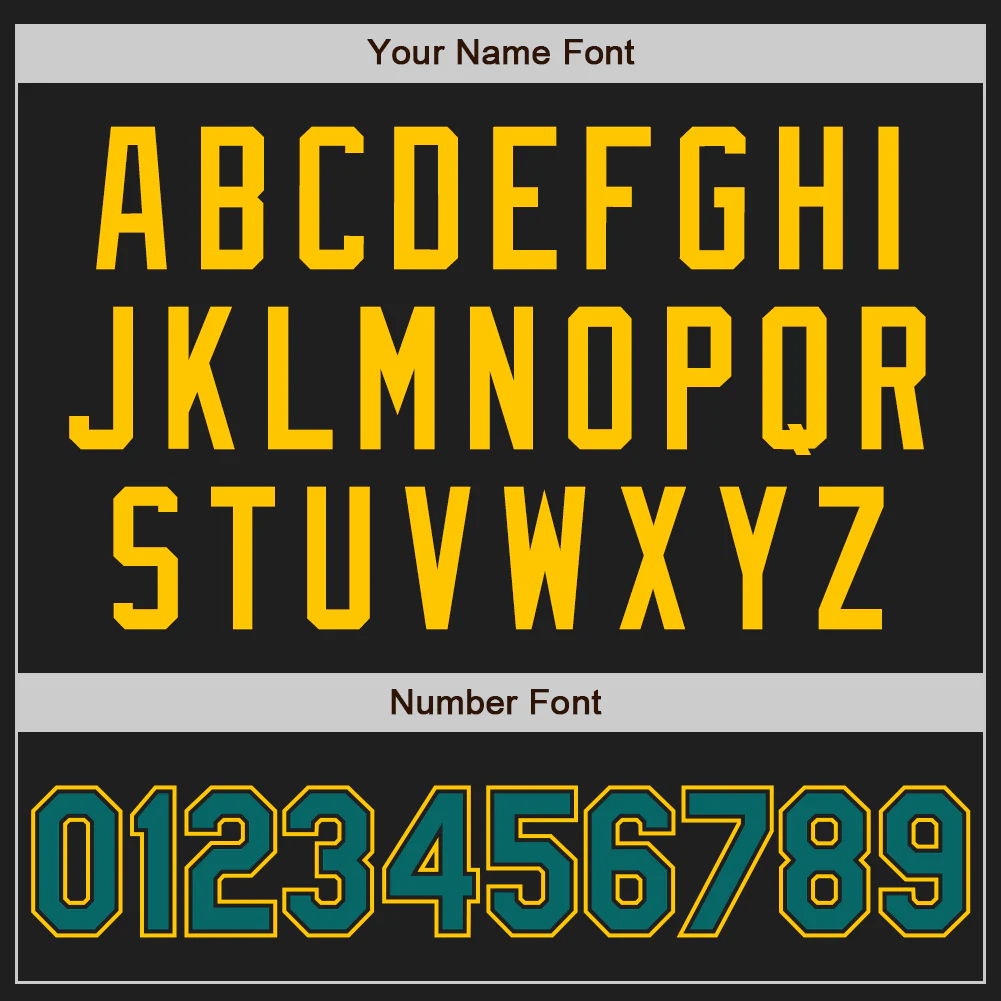 Custom Black Teal-Yellow Authentic Two Tone Baseball Jersey - Image 5