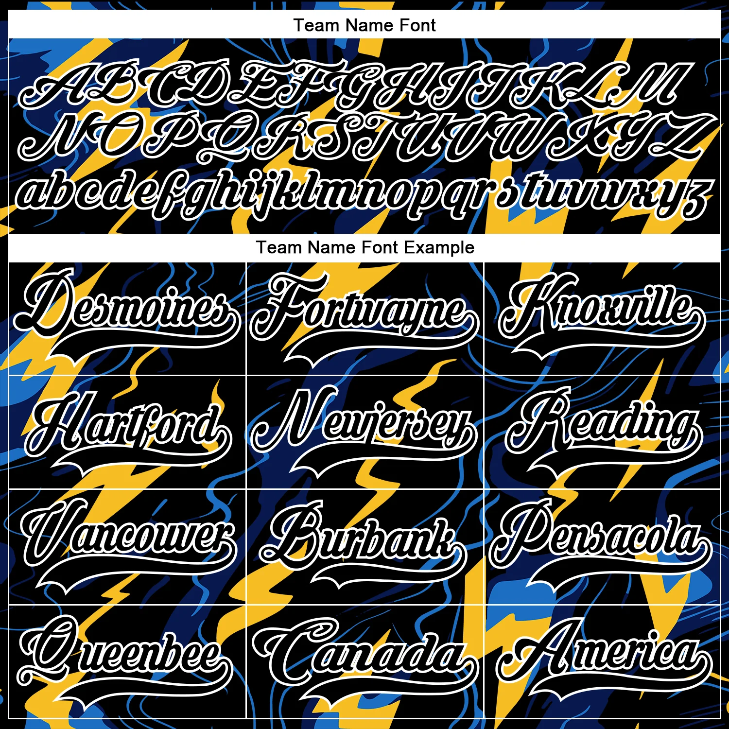 Custom Black Yellow Blue-White Lightning Hockey Lace Neck Jersey - Image 6
