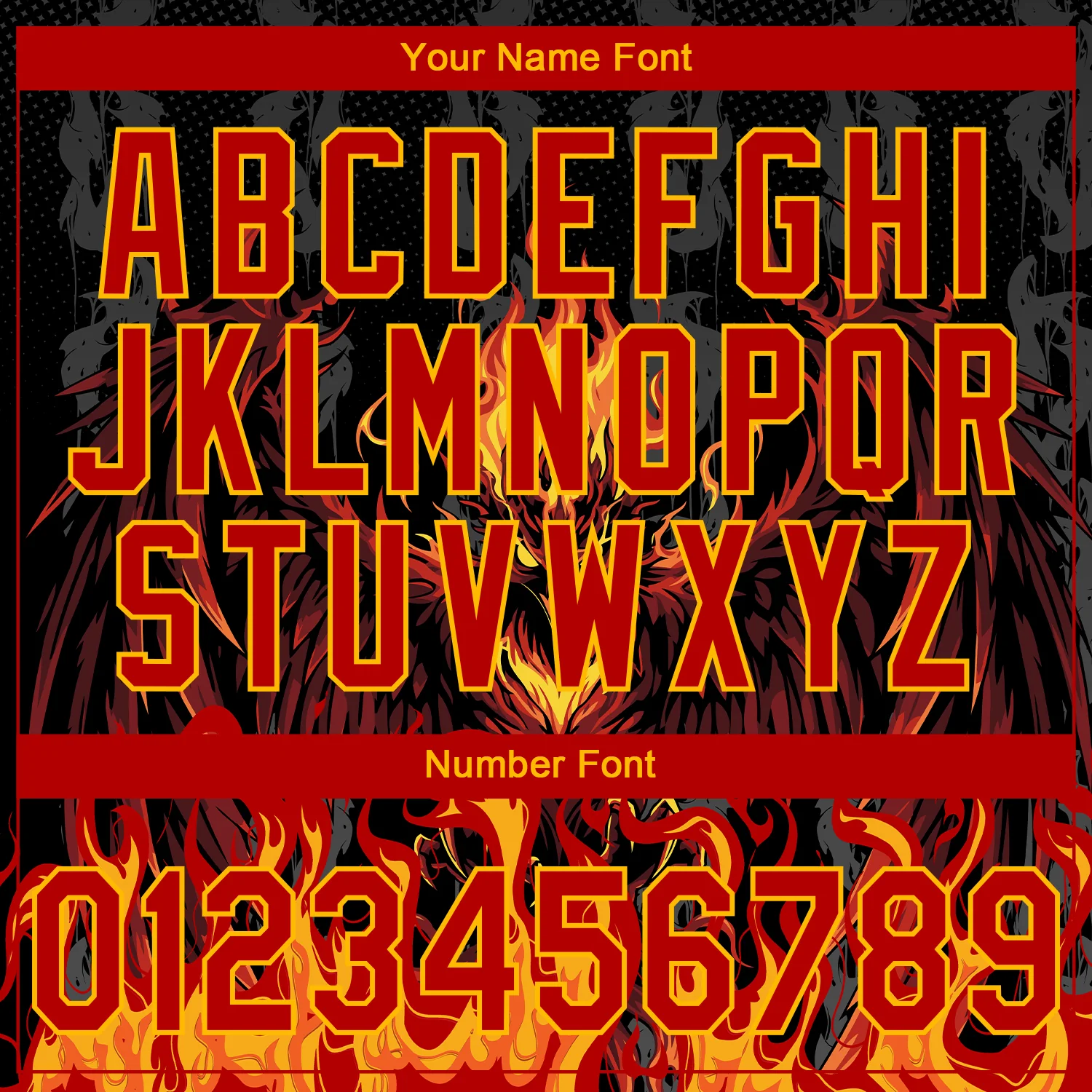 Custom Stitched Black Red-Yellow 3D Pattern Design Flame Phoenix Sports Pullover Sweatshirt Hoodie - Image 4
