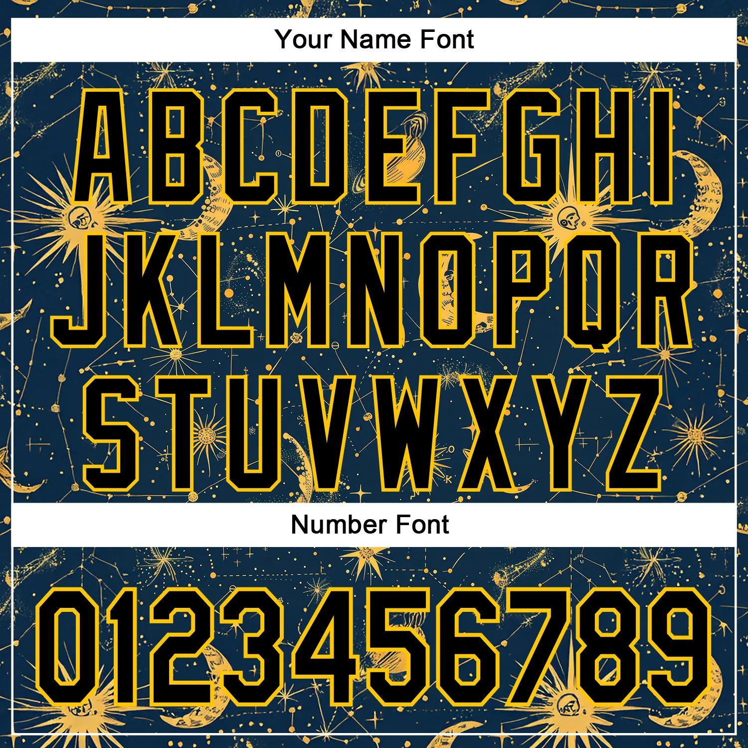 Custom Blue Black-Yellow 3D Pattern Design Outer Space Galaxy Solar Authentic Baseball Jersey - Image 5