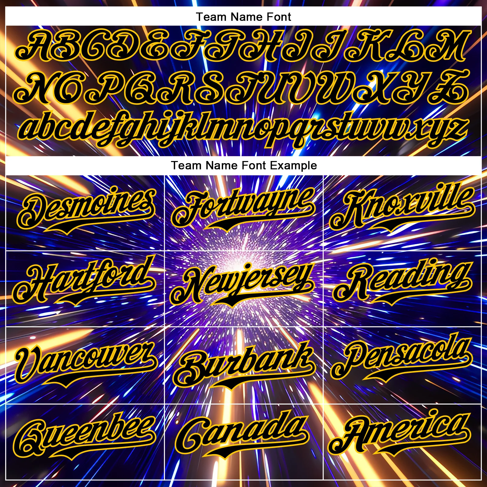 Custom Blue Black-Yellow 3D Pattern Design Outer Space Time Travel Authentic Baseball Jersey - Image 4
