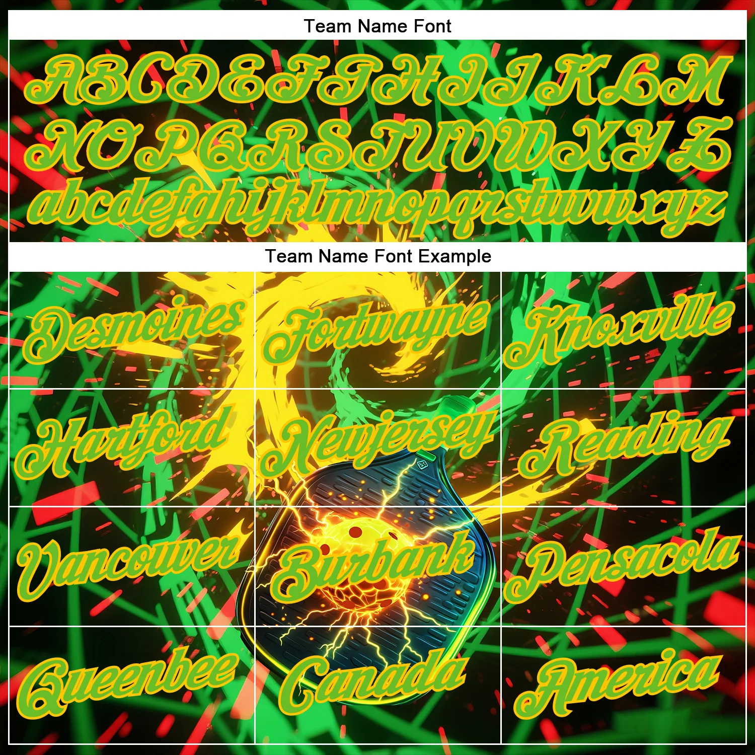 Custom Blue Aurora Green-Yellow 3D Charged Pickleball Paddles Balls Performance T-Shirt - Image 3