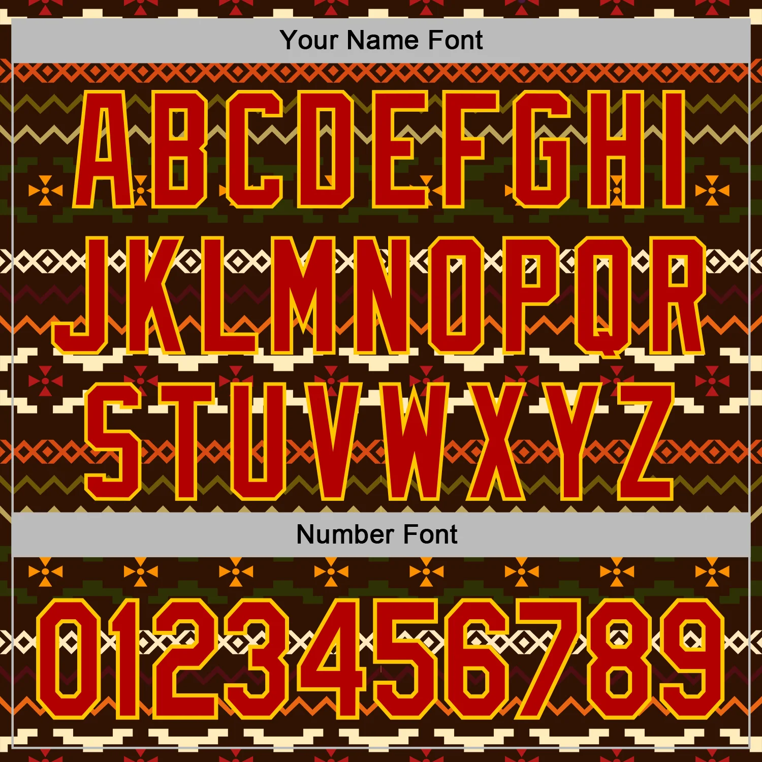 Custom Stitched Brown Red-Yellow 3D Pattern Design Tribal Ethnic Native American Sports Pullover Sweatshirt Hoodie - Image 4