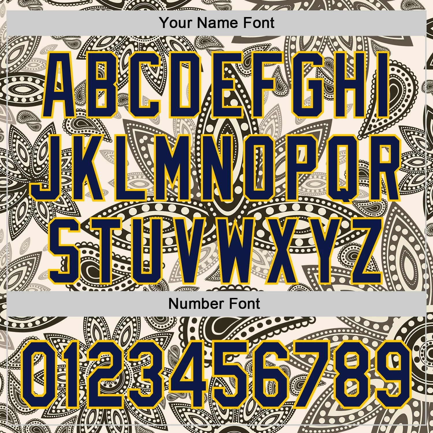 Custom Cream Navy-Yellow 3D Pattern Design Burner Costumes Paisley Bandana Authentic Baseball Jersey - Image 5