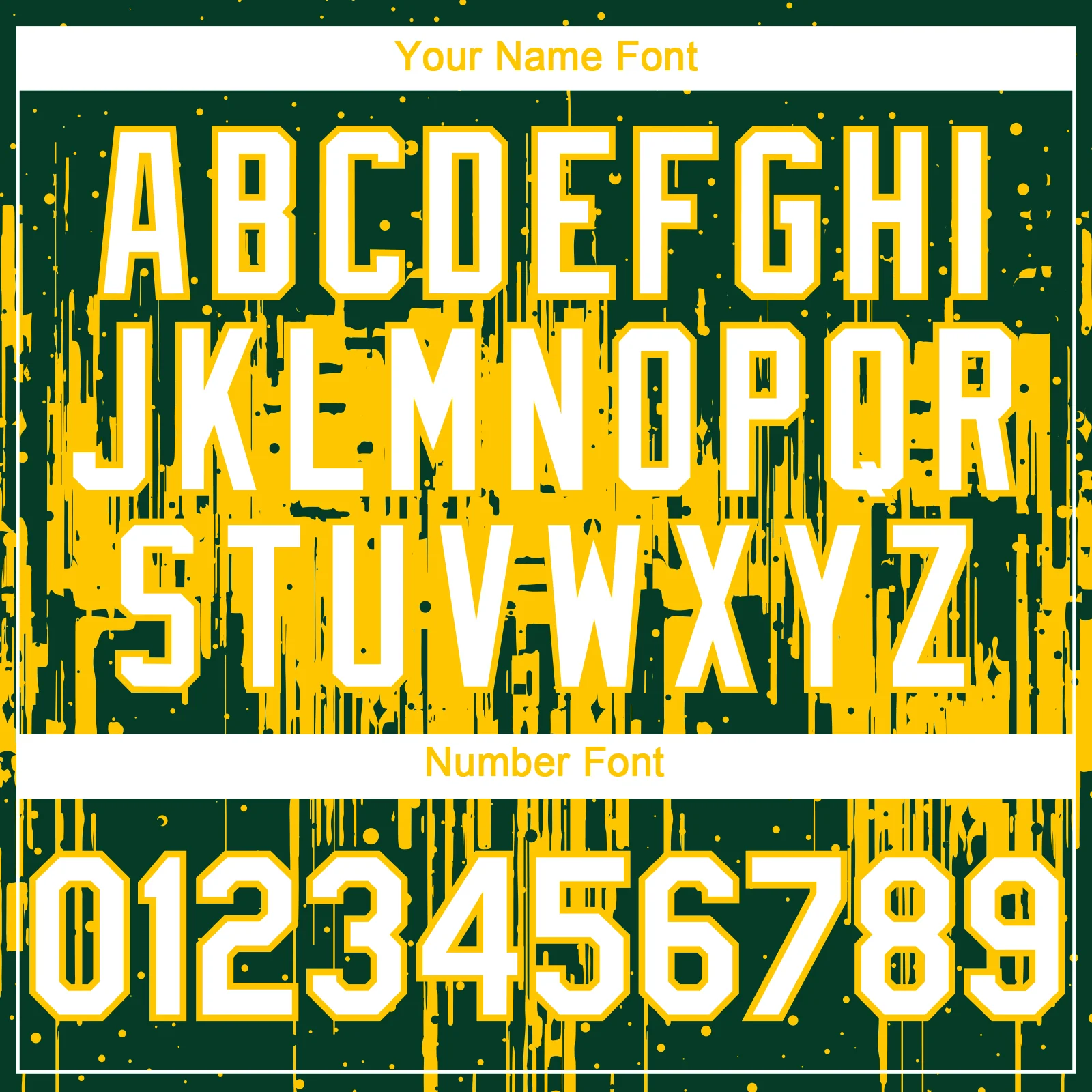 Custom Green White-Yellow Dripping Splatter Paint Authentic Baseball Jersey - Image 5