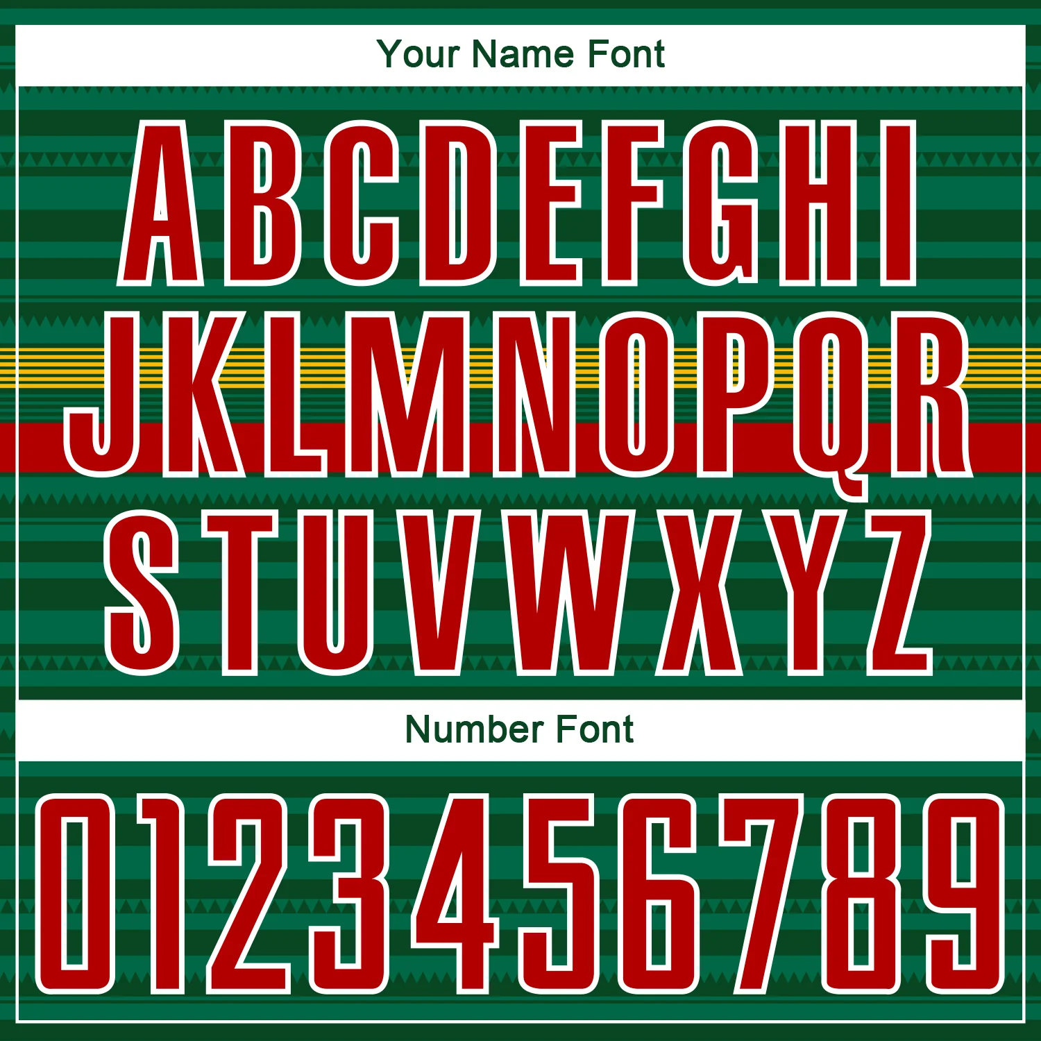 Custom Green Red Yellow-White Colombia Horizontal Stripes Geometric Aztec Tribal Pattern Sublimation Soccer Uniform Jersey - Image 6