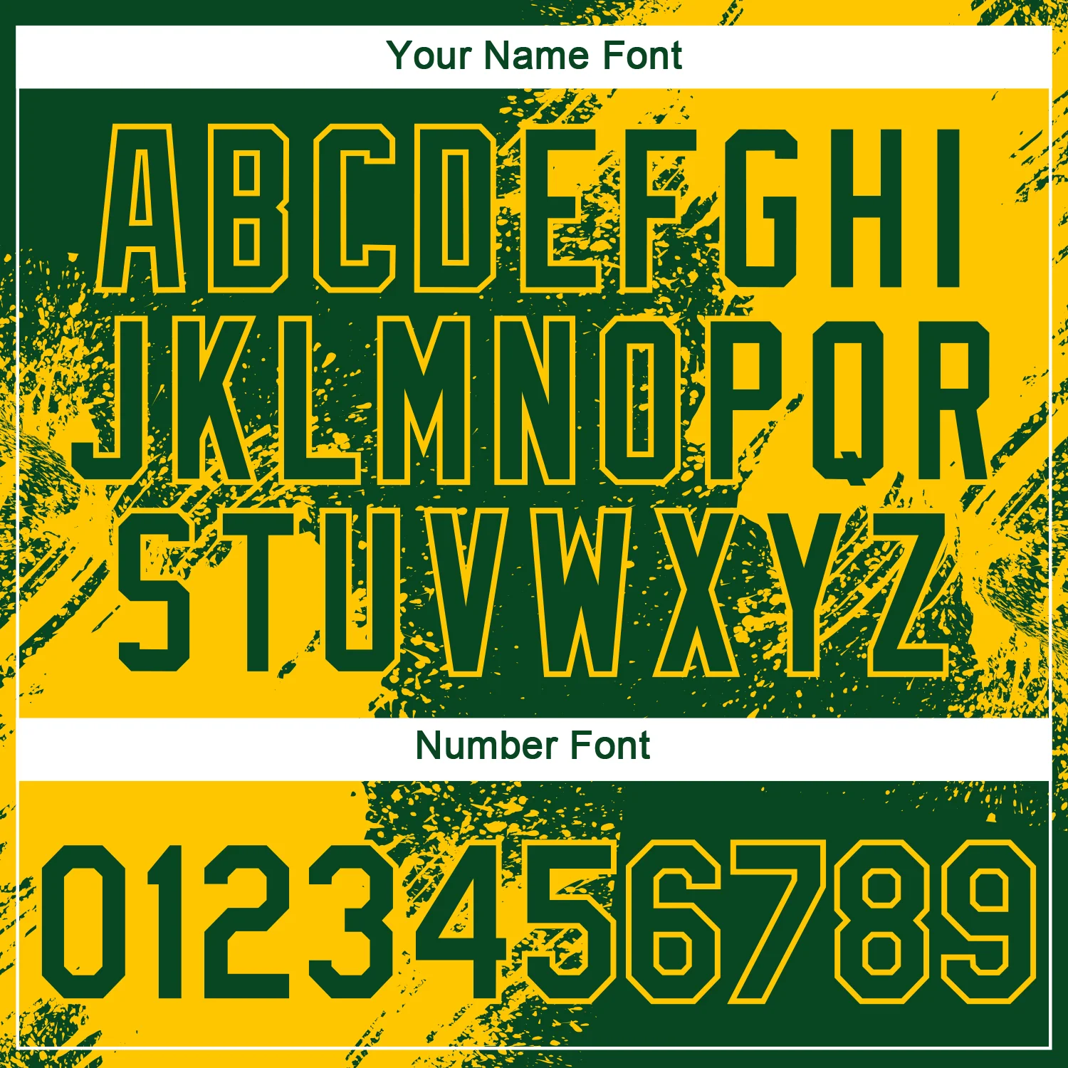 Custom Green Yellow 3D Pattern Design Abstract Brush Stroke Performance T-Shirt - Image 4