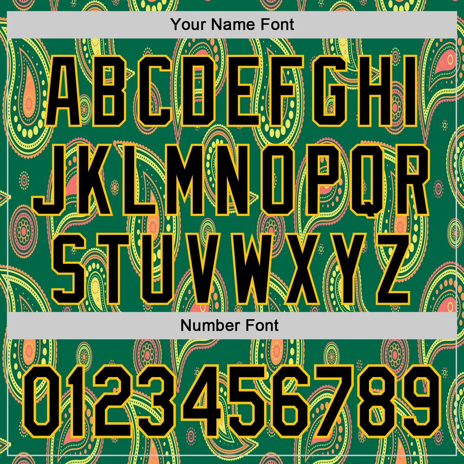 Custom Kelly Green Black-Yellow 3D Pattern Design Burner Costumes Paisley Bandana Authentic Baseball Jersey - Image 5