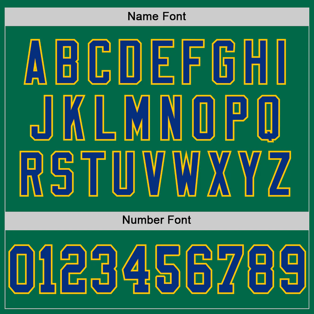 Custom Kelly Green Royal-Yellow Mesh Authentic Football Jersey - Image 4