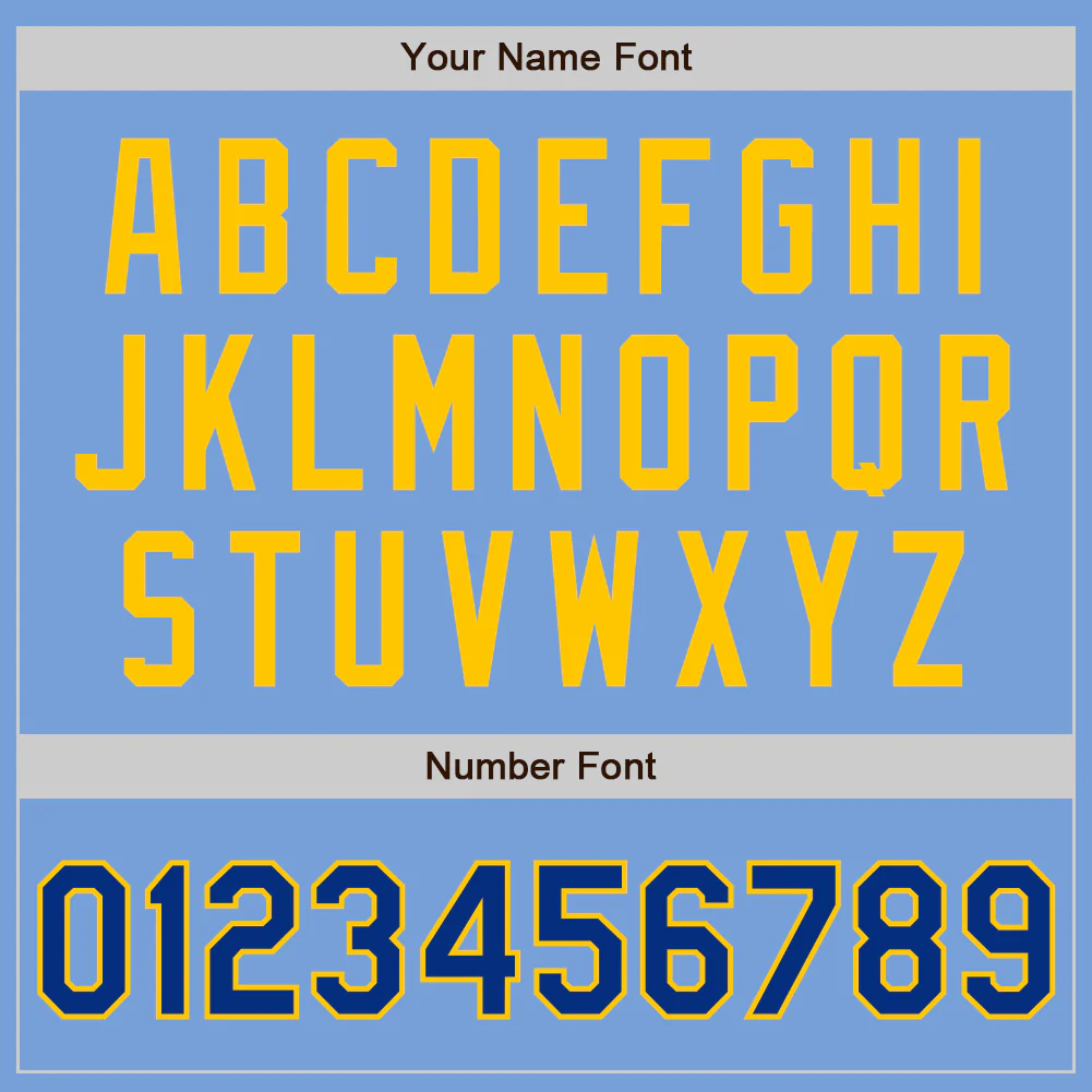 Custom Light Blue Royal-Yellow Authentic Two Tone Baseball Jersey - Image 5
