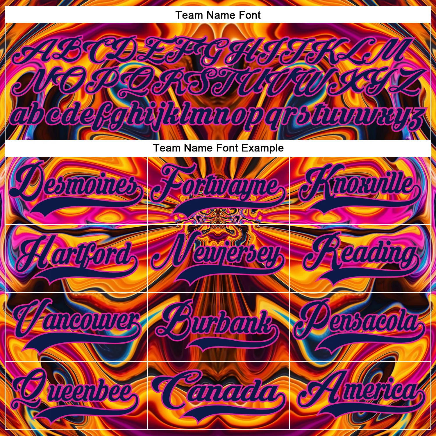 Custom Navy Yellow-Deep Pink Trippy Psychedelic Fluid Hockey Lace Neck Jersey - Image 6