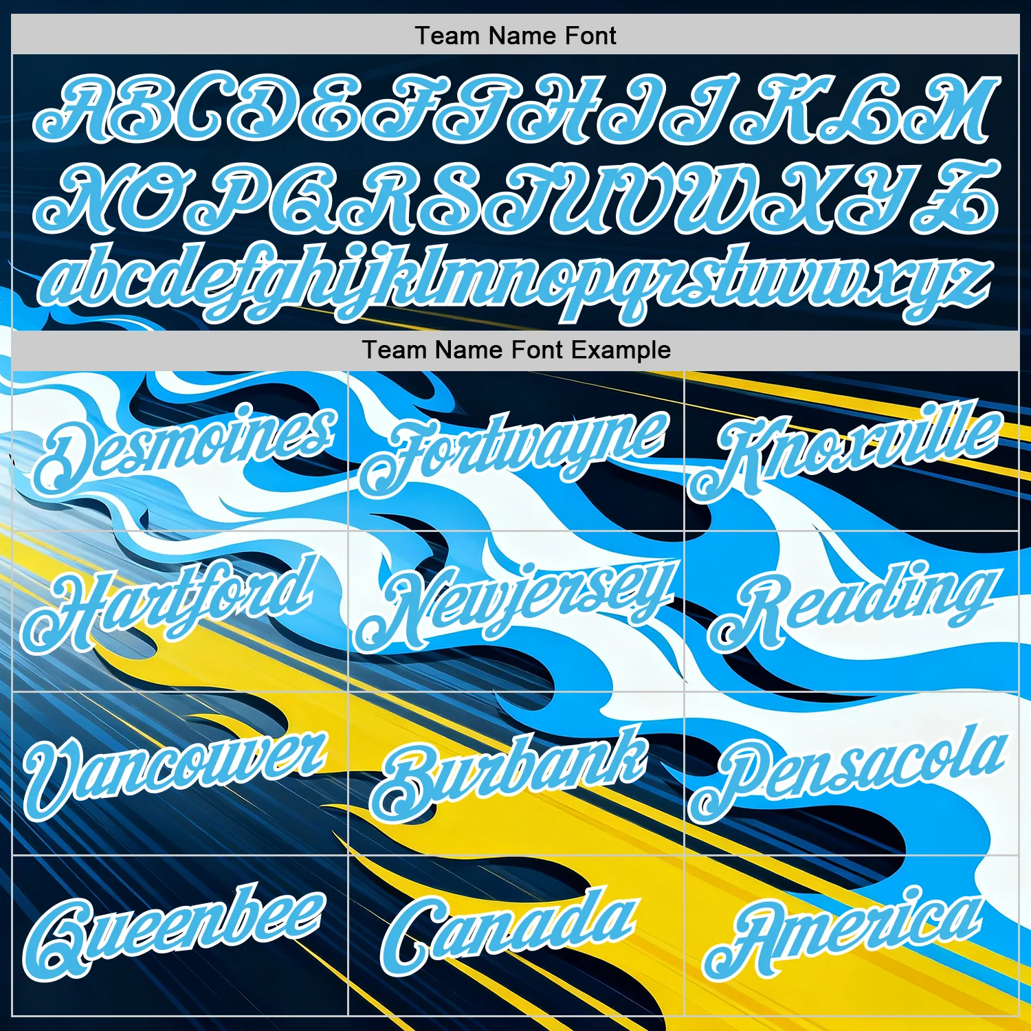 Custom Navy Sky Blue Yellow Black-White 3D Abstract Flame Sports Pullover Sweatshirt Hoodie - Image 3