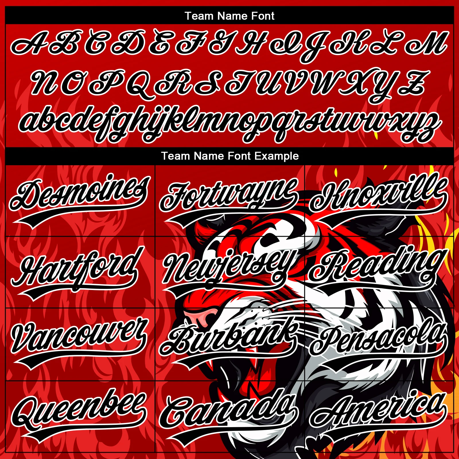 Custom Stitched Red Black Yellow-White 3D Pattern Design Flame Tiger Sports Pullover Sweatshirt Hoodie - Image 3